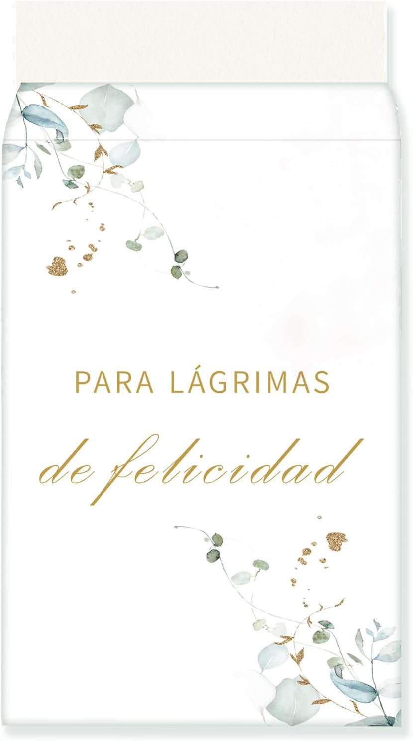 BORISCA 120 Pcs Lágrimas de Felicidad Boda Sobre para Pañuelos Detalles