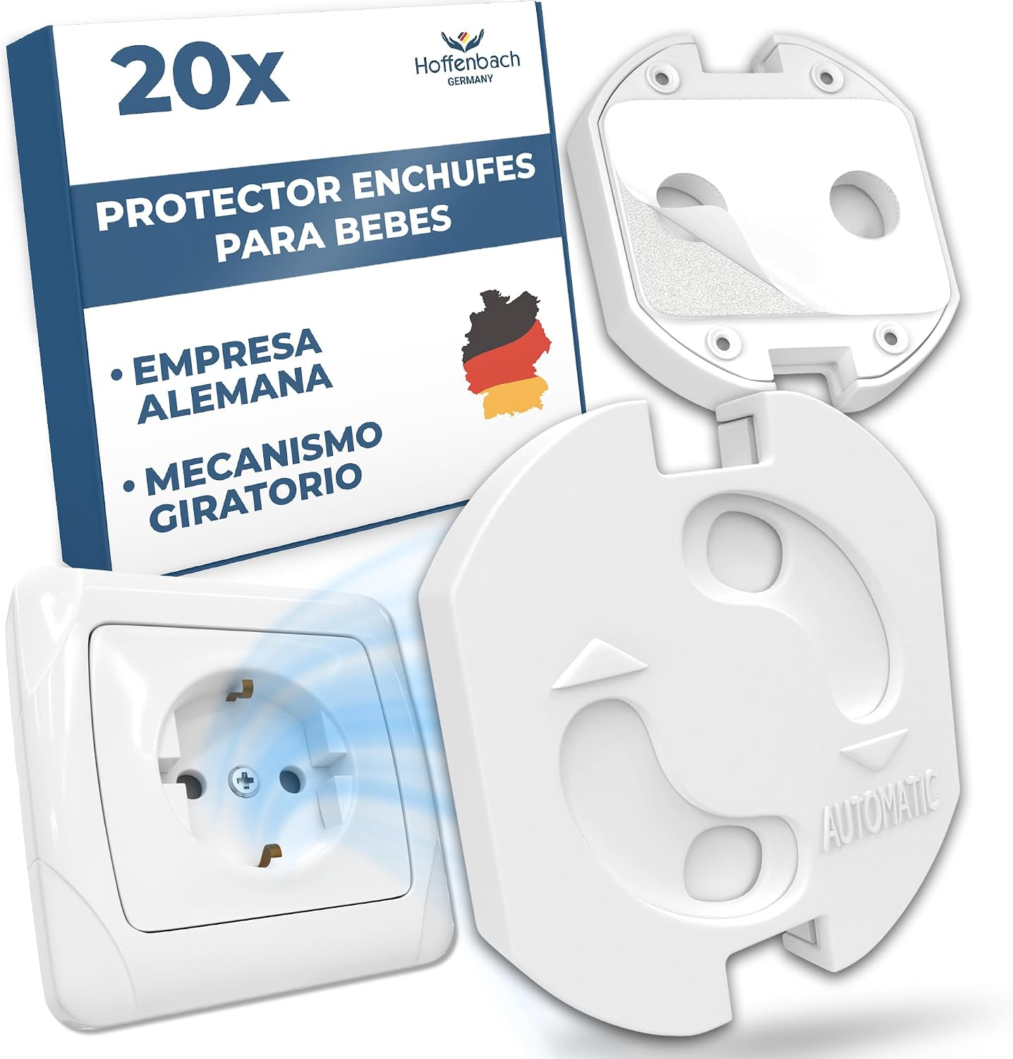 Hoffenbach 20x Protector de Enchufes para Bebés – Tapas de Seguridad Infantil para Enchufes