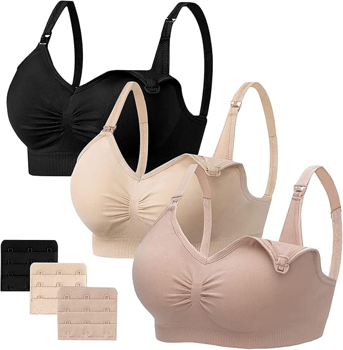 HBselect Sujetador de Lactancia de Maternidad de 2 Piezas Sin Costuras con Extensiones