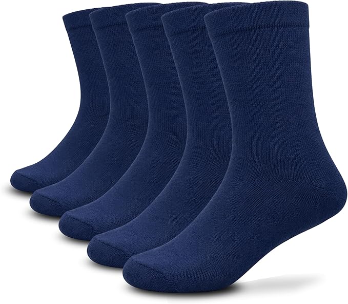 bisoo SET de 5 Pares de Calcetines Escolares de Algodón con Certificado Oeko-Tex