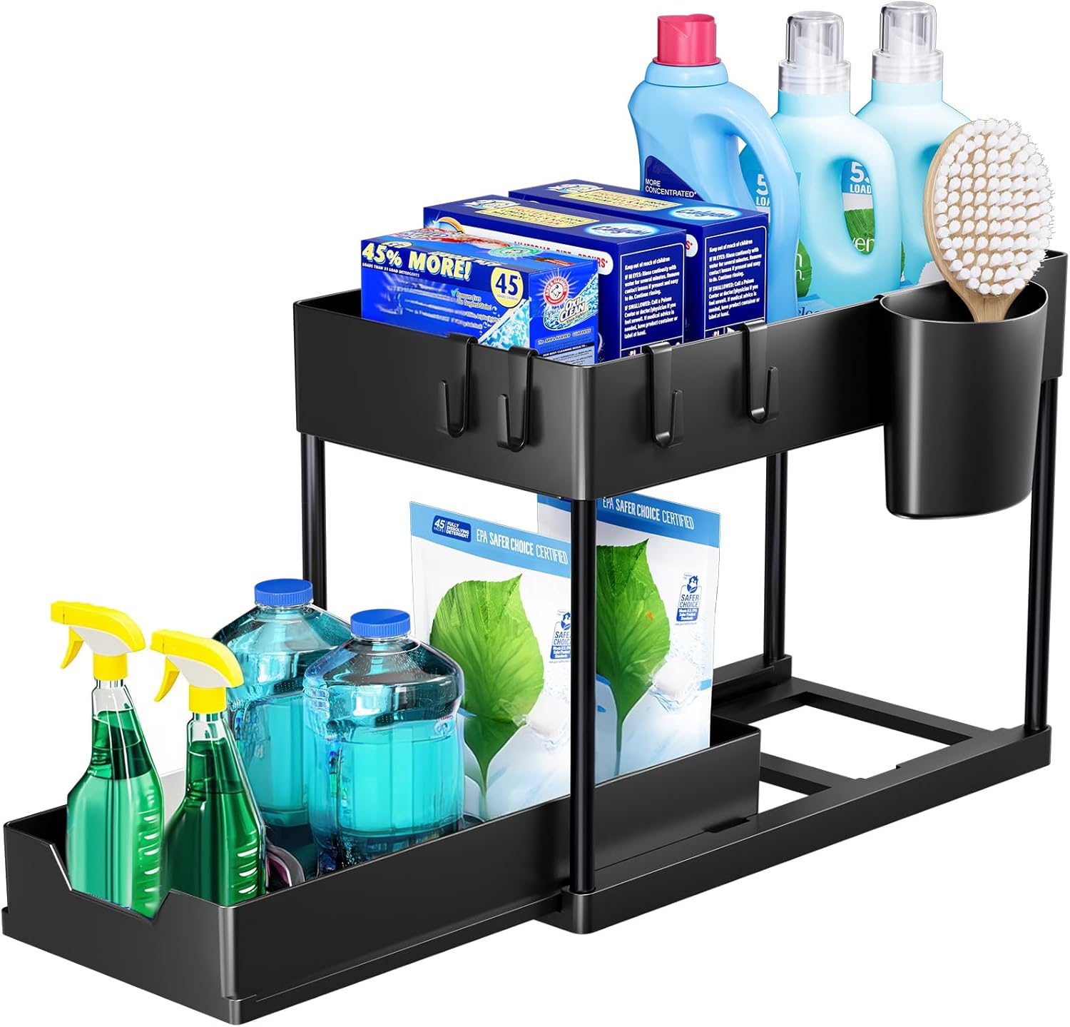 Puricon Estantería Bajo Fregadero, Estante Organizador Mueble Bajo Fregadero Cocina Lavabo