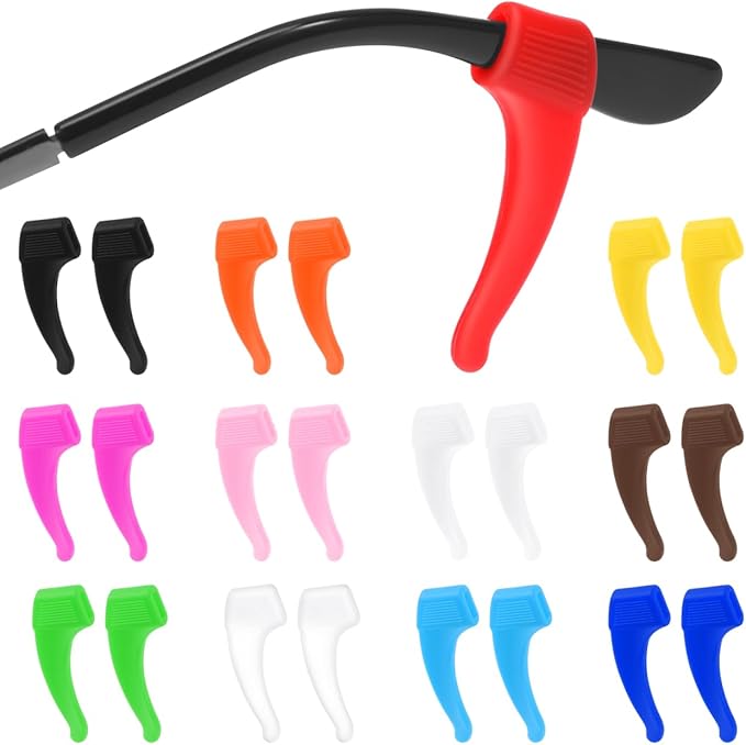 SUPVOX 12 Pares de Ganchos Antideslizantes para Gafas - Soporte de Silicona Suave para Patillas (6x2.5mm)