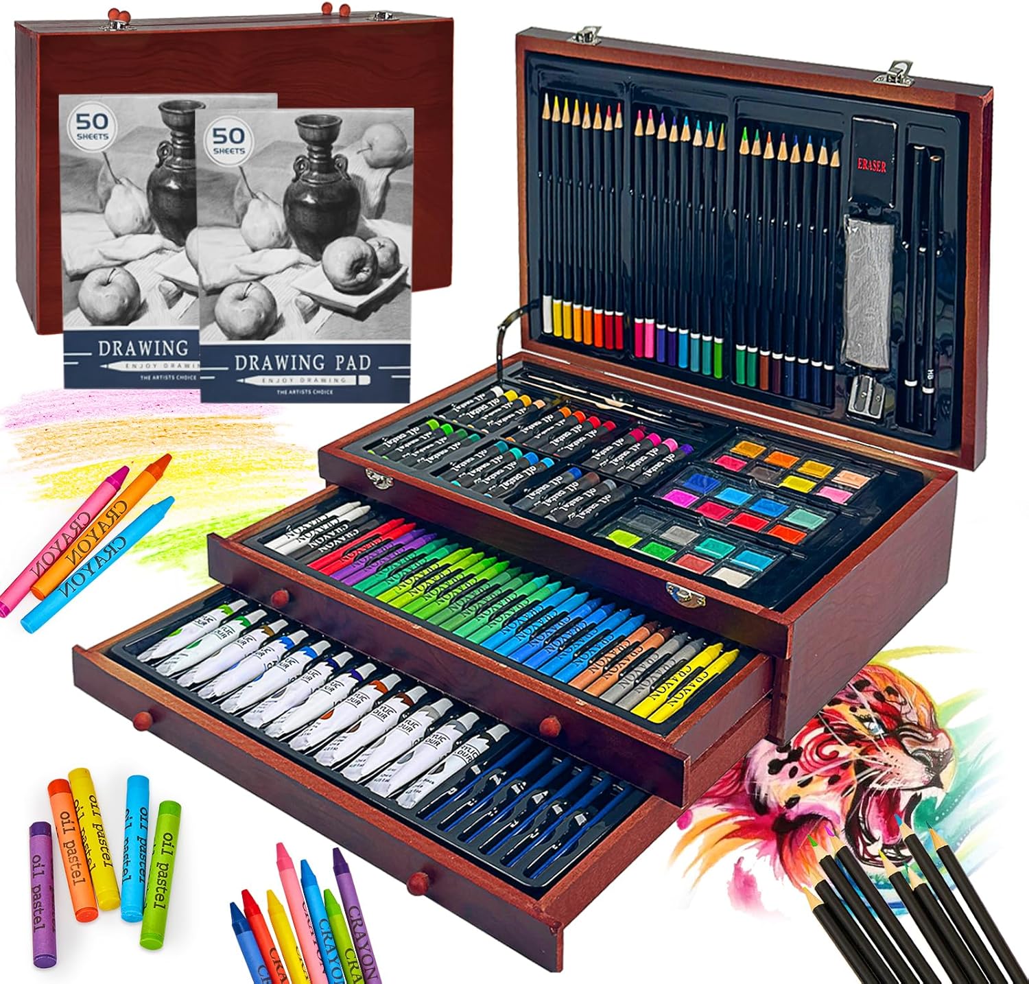 KINSPORY Maletín Pinturas para Niños, 175 piezas Juegos de Dibujo