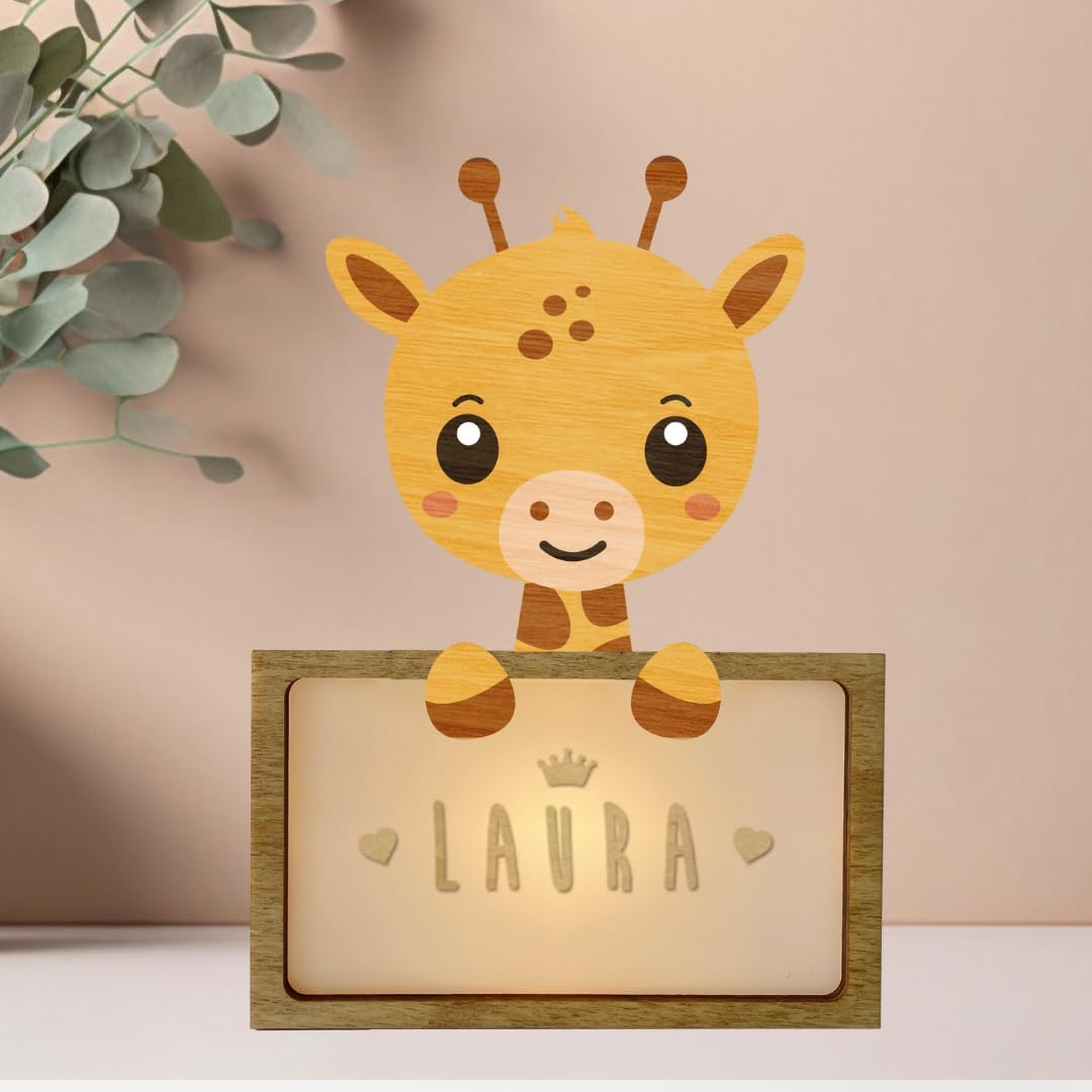 WONDEE Lámpara Personalizada Bebé Quitamiedos de Jirafa