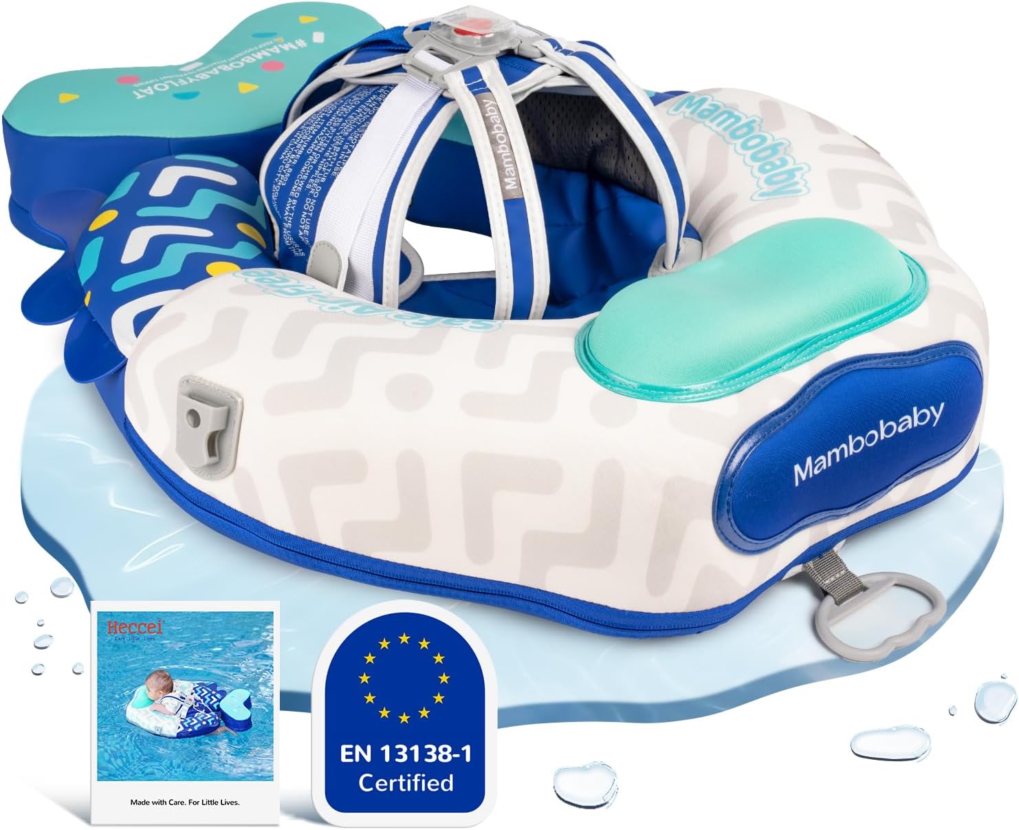 HECCEI Flotador Bebe Mambobaby No Inflable Duradero y Respetuoso con la Piel Baby Swimming Float