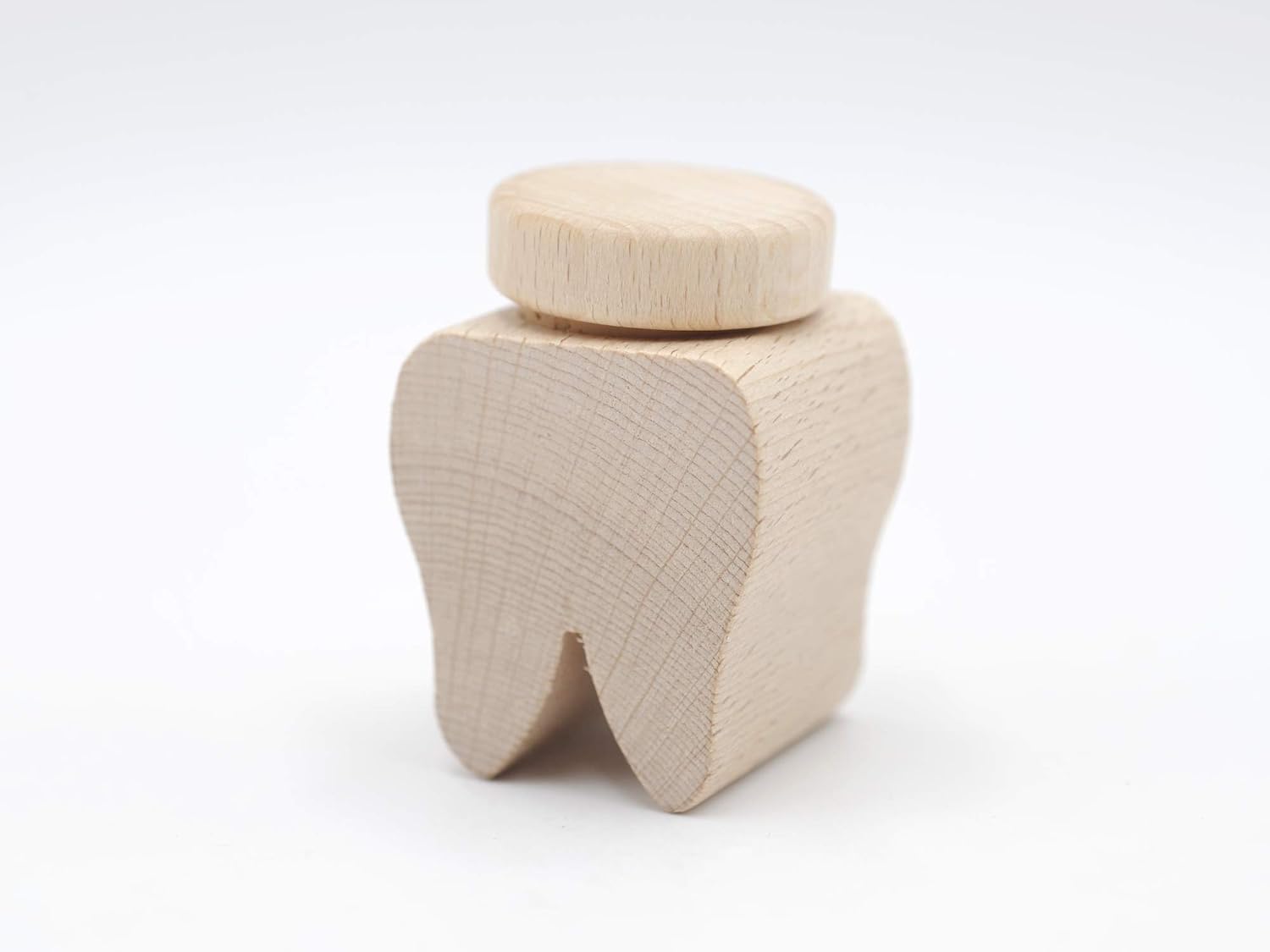 JOWE Caja de dientes de madera | Caja de dientes de leche en forma de diente | Caja de dientes de haya fabricada en Austria