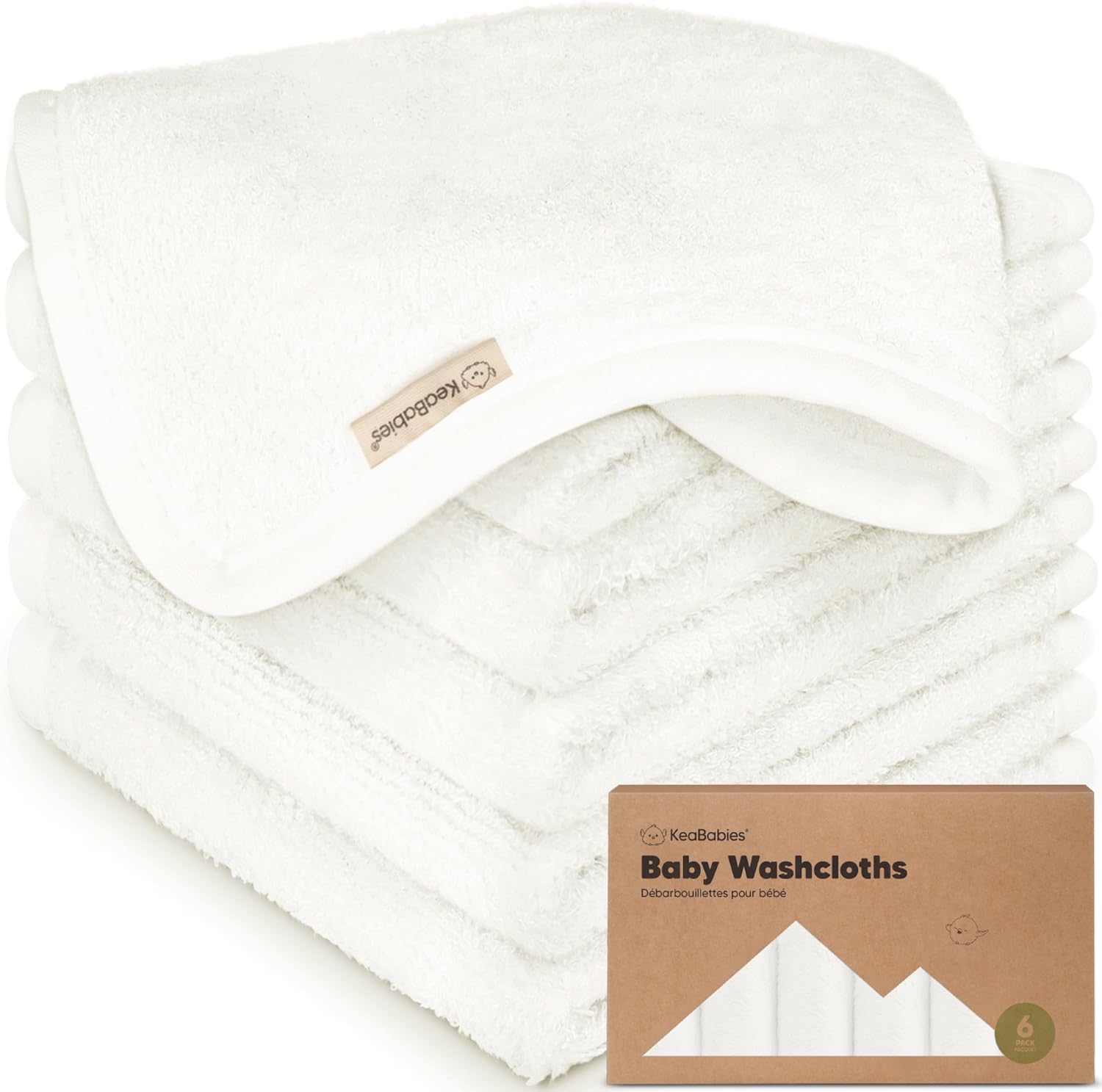 KeaBabies Pack de 6 paños de baño para bebés de bambú