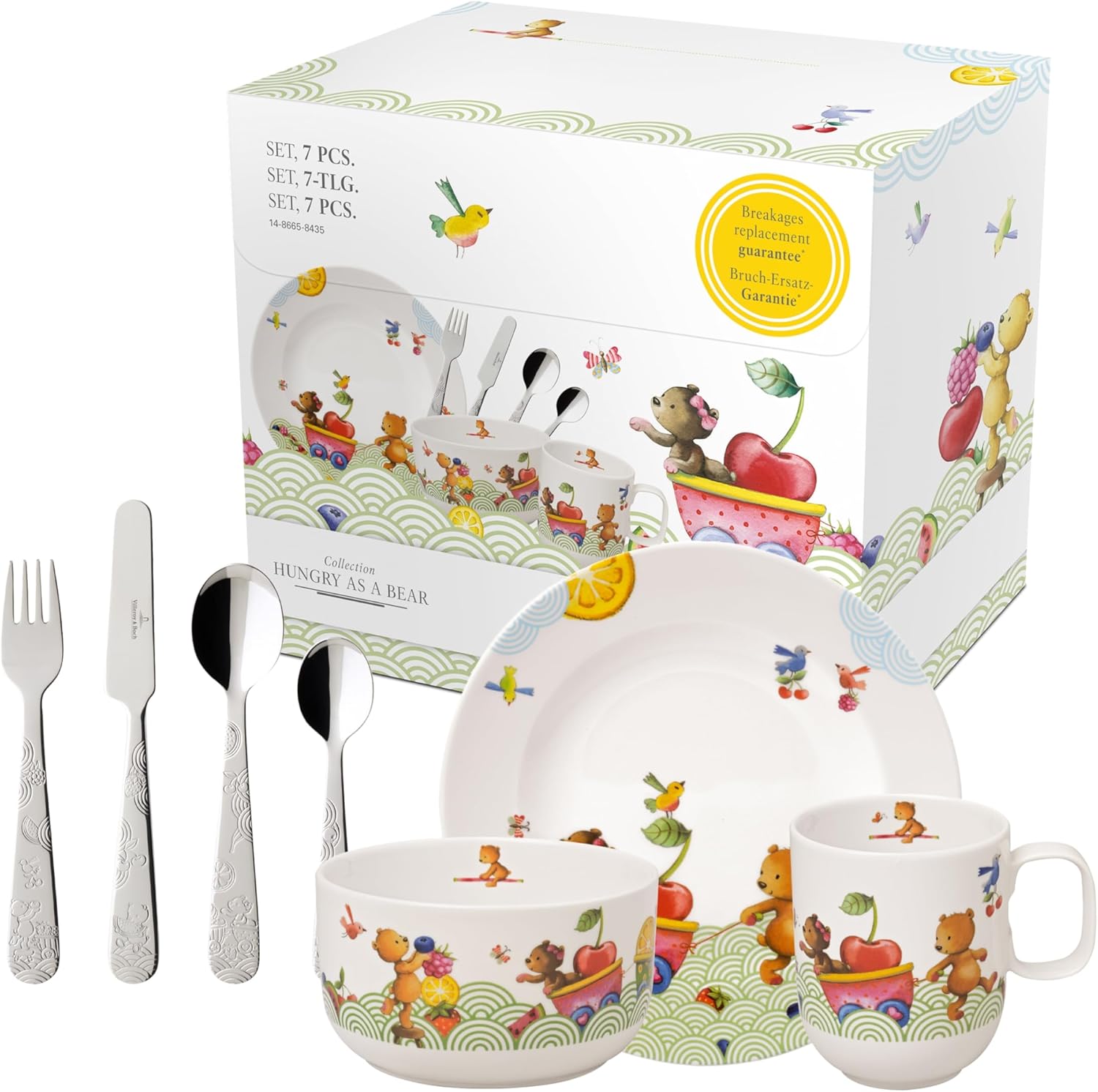 Villeroy & Boch Kiddy Bears Set De Vajilla Infantil, 7 Piezas Rojo