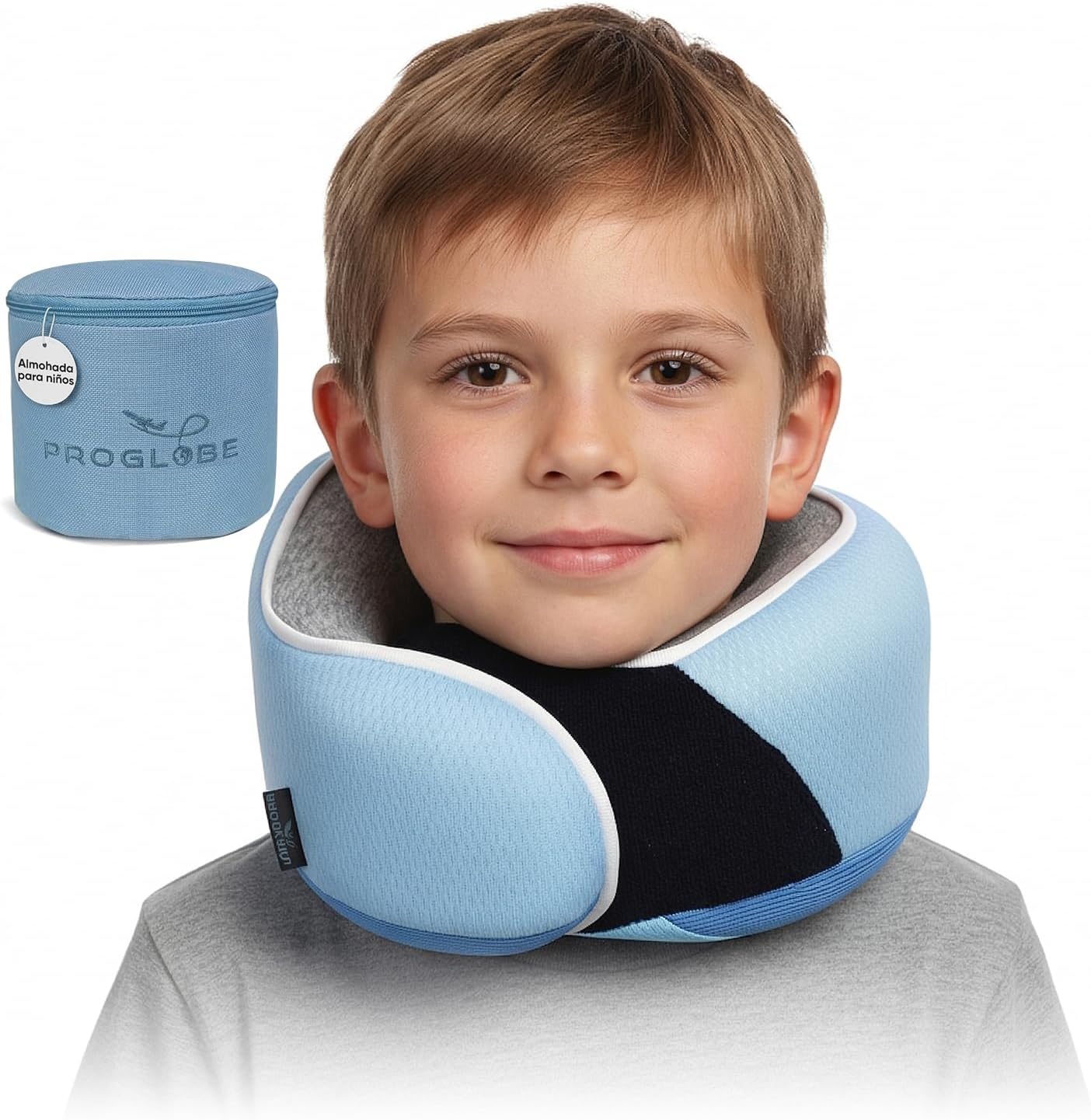 Proglobe Almohada Cervical Ergonómica de Espuma Viscoelástica Infantil para Viaje