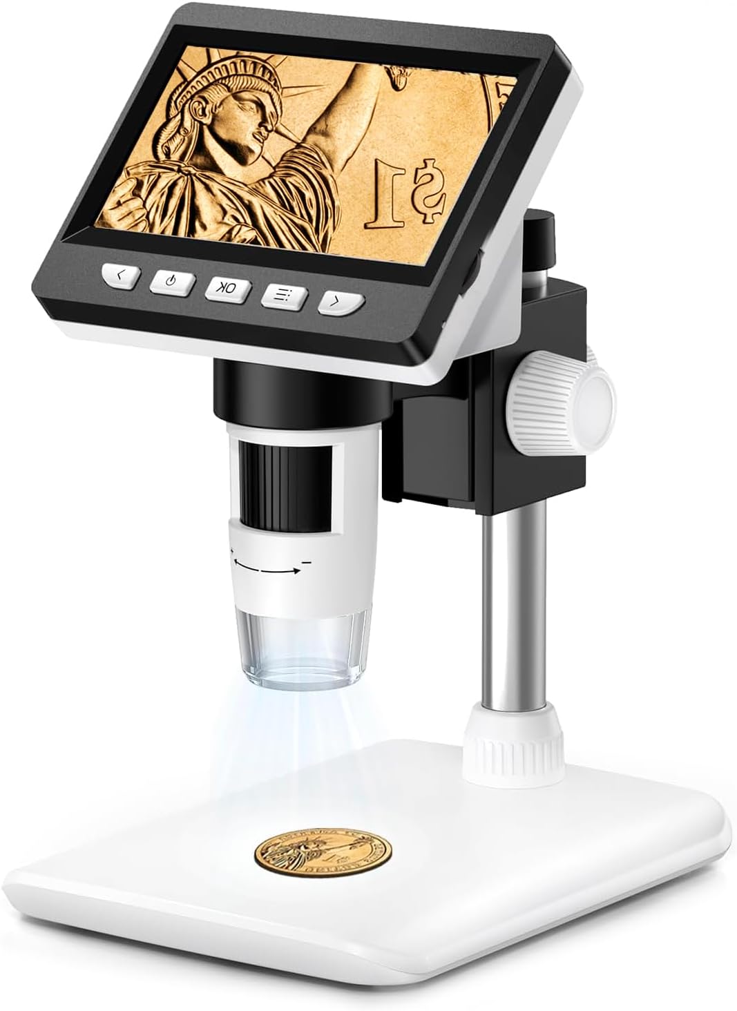 GlobalCrown Microscopio Digital para Niños/Adultos, Pantalla de 4.3 Pulgadas