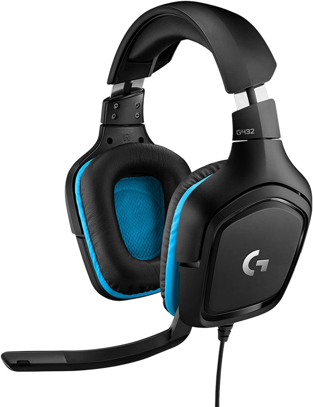 Logitech G432 Auriculares Gaming con Cable, Sonido 7.1 Surround DTS:X 2.0, Transductores 50mm USB y Jack Audio 3.5mm, Micrófono Volteable, Peso Ligero, PC/Mac/Xbox One/PS4/Switch- Azul/Negro