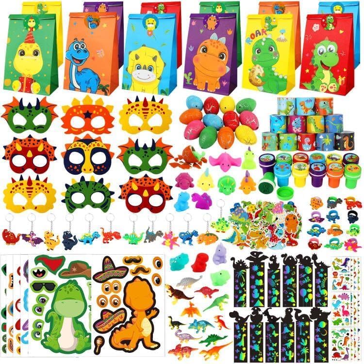 RichSmile 230PCS Dinosaurios Piñata Cumpleaños Niños - Bolsa de Regalo de Dinosaurio