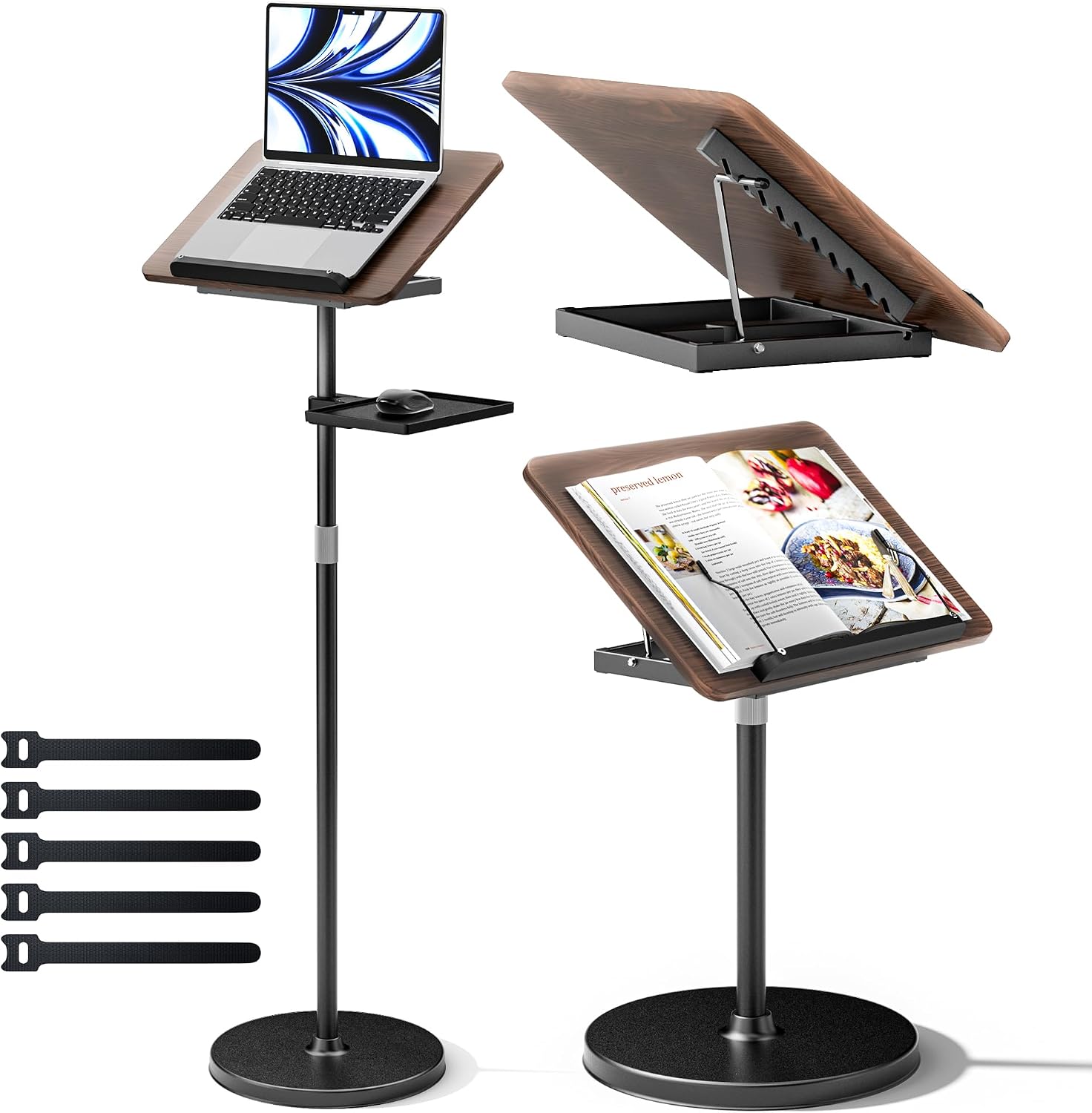Soporte 2 en 1 Ajustable para Libros y Portátiles Haweah con Altura Regulable 60-132 cm