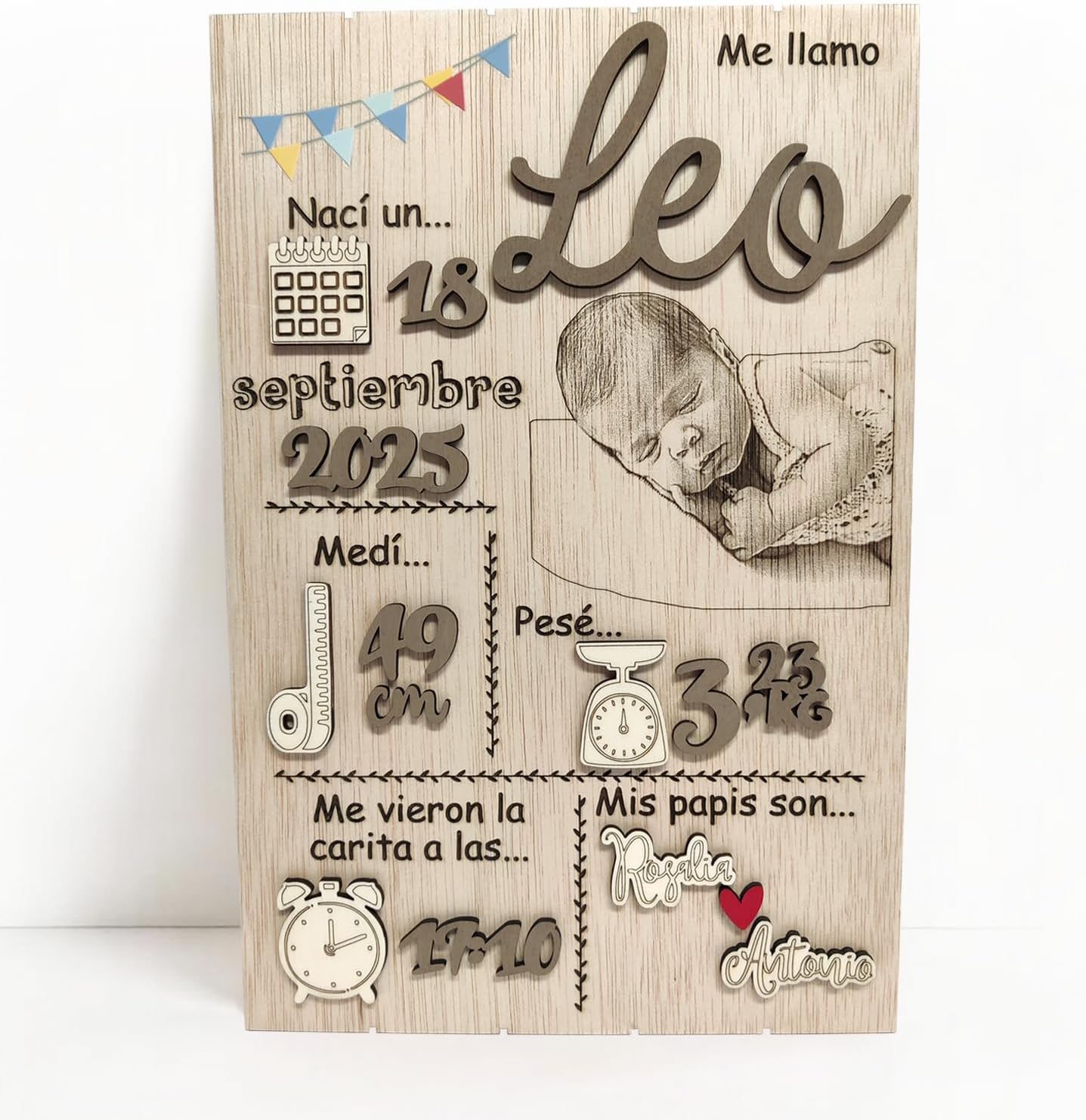 Natalicio Bebé Personalizado – Regalos para Bebés Recién Nacidos Niño y Niña Originales