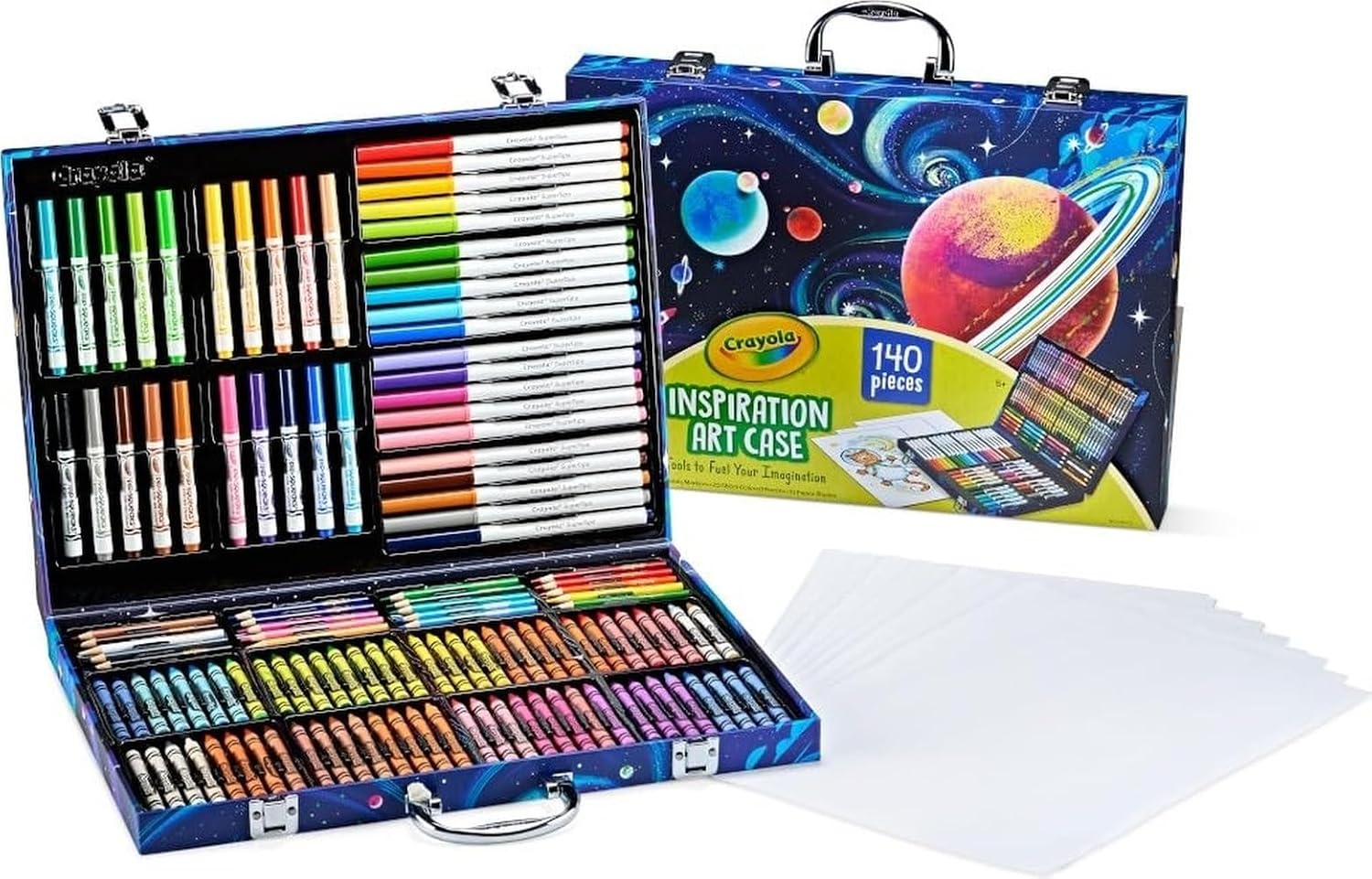 CRAYOLA - Maletín de Pinturas para Niños, Kit de Pintura con Lápices, Ceras y Rotuladores, Colores Variados, Set de +140 Unidades
