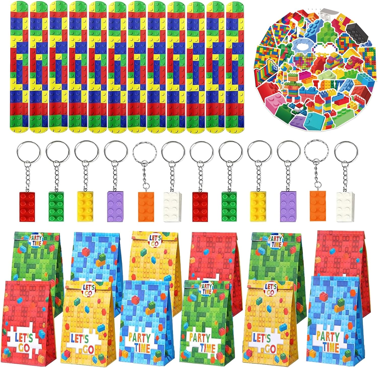 Eymobad Paquete de 86 bolsas de fiesta con bloques de construcción