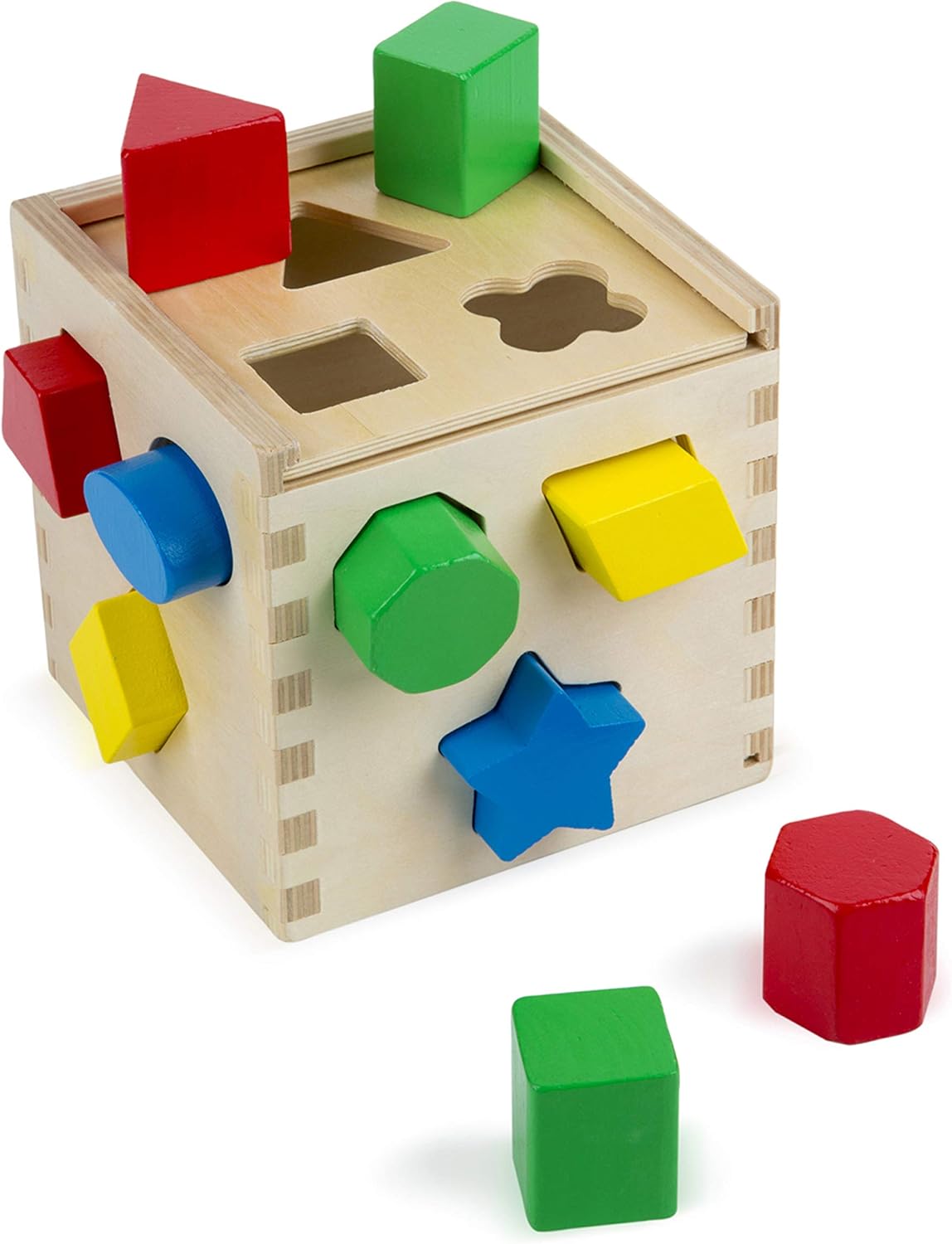 Melissa & Doug - Cubo de Madera para Clasificar Formas