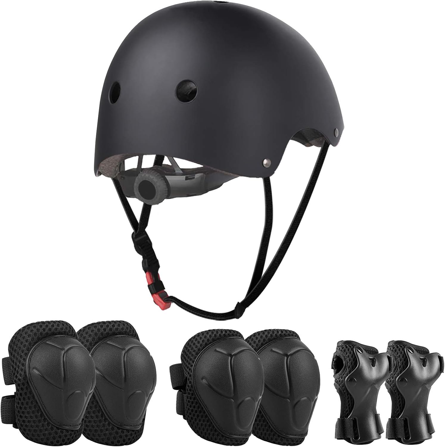JIM'S STORE Casco y Protecciones Ajustable Infantiles Set Rodilleras Coderas para Bicicleta Scooter Ciclismo Rodillo Patinaje