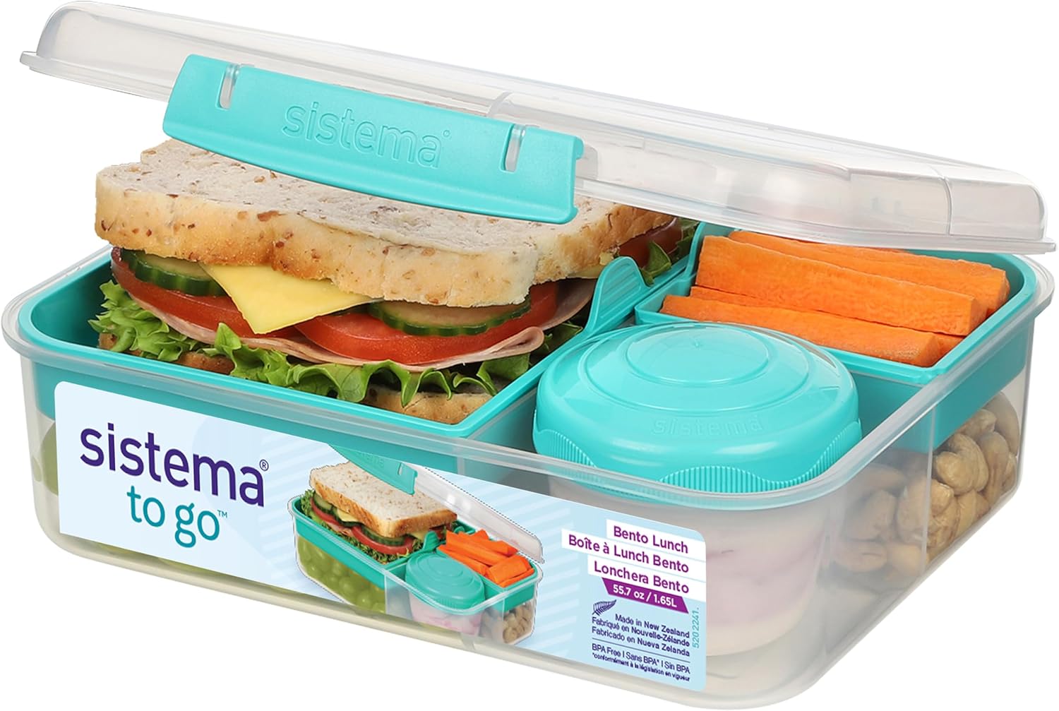 Sistema TO GO fiambrera bento Verde azulado 1,65 l