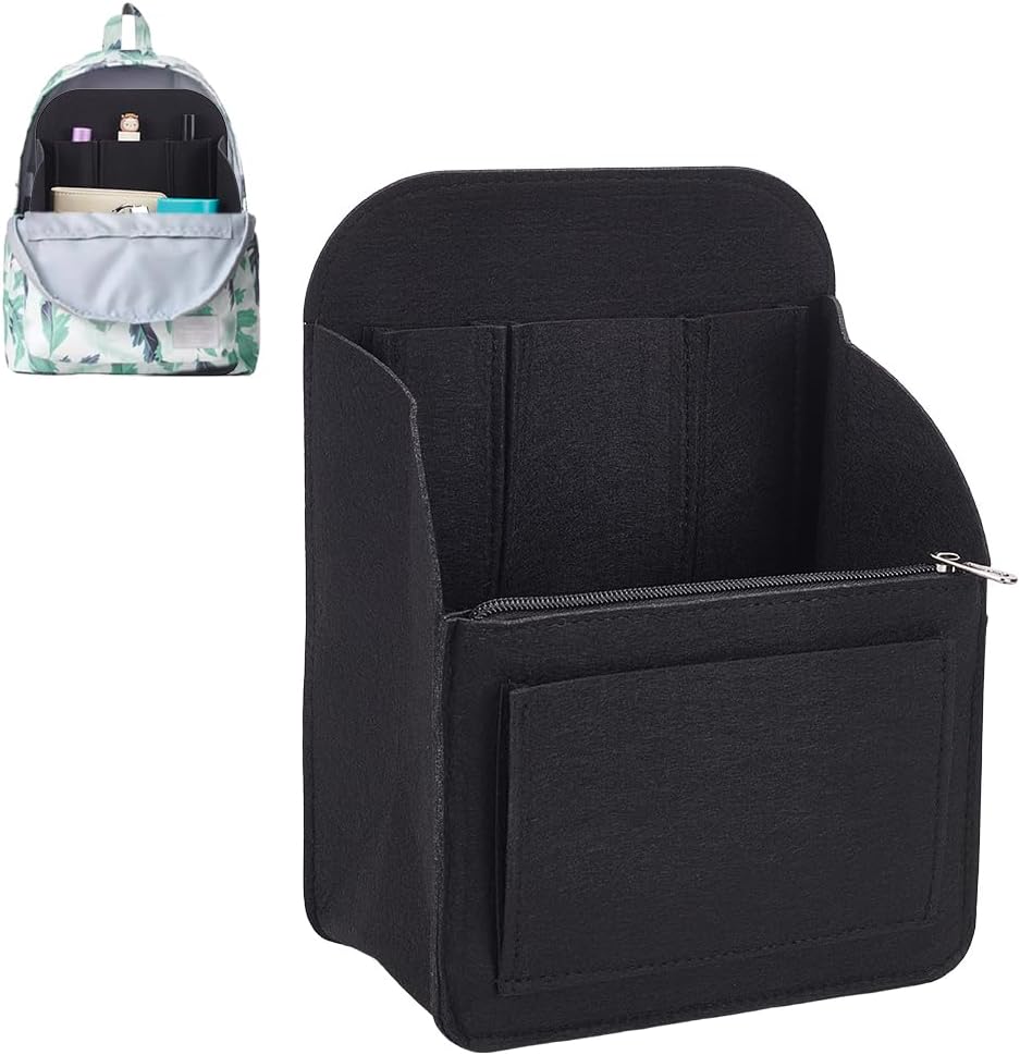WADORN Organizador de mochila de fieltro con múltiples bolsillos y cremallera