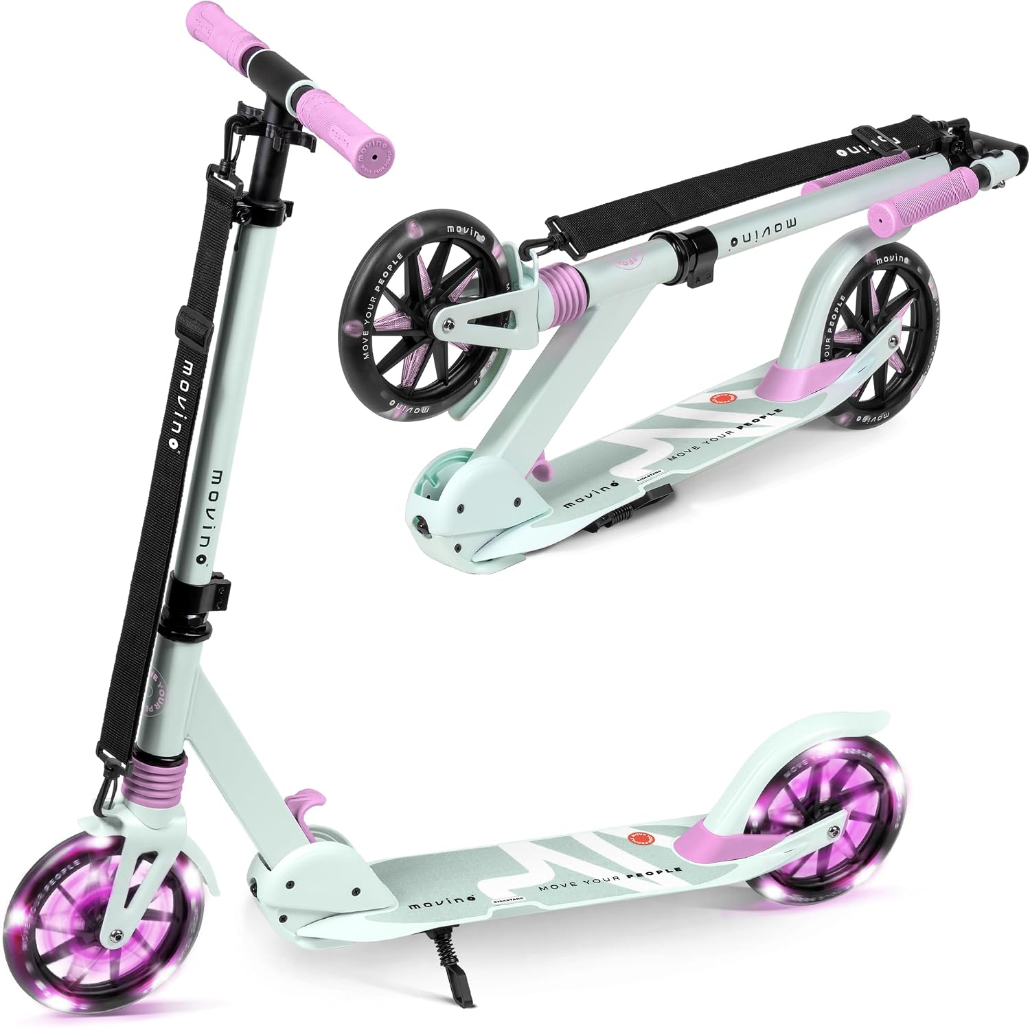 Movino Patinete para Niños Adultos y Adolescentes hasta 100 kg - Scooter Plegable Urbano City Light