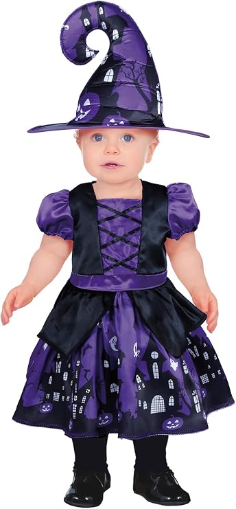 FIESTAS GUIRCA | Disfraz de Brujita Lila Bebé (18-24/Meses) - Sombrero y Vestido