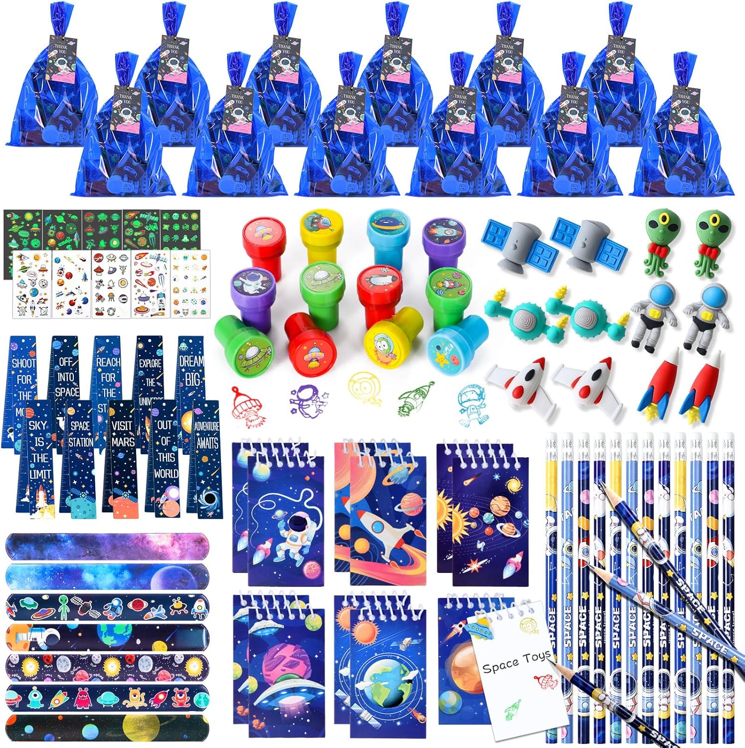 vamei 120 Piezas Relleno Piñatas Detalles Cumpleaños Niños Set Papelería Espacio