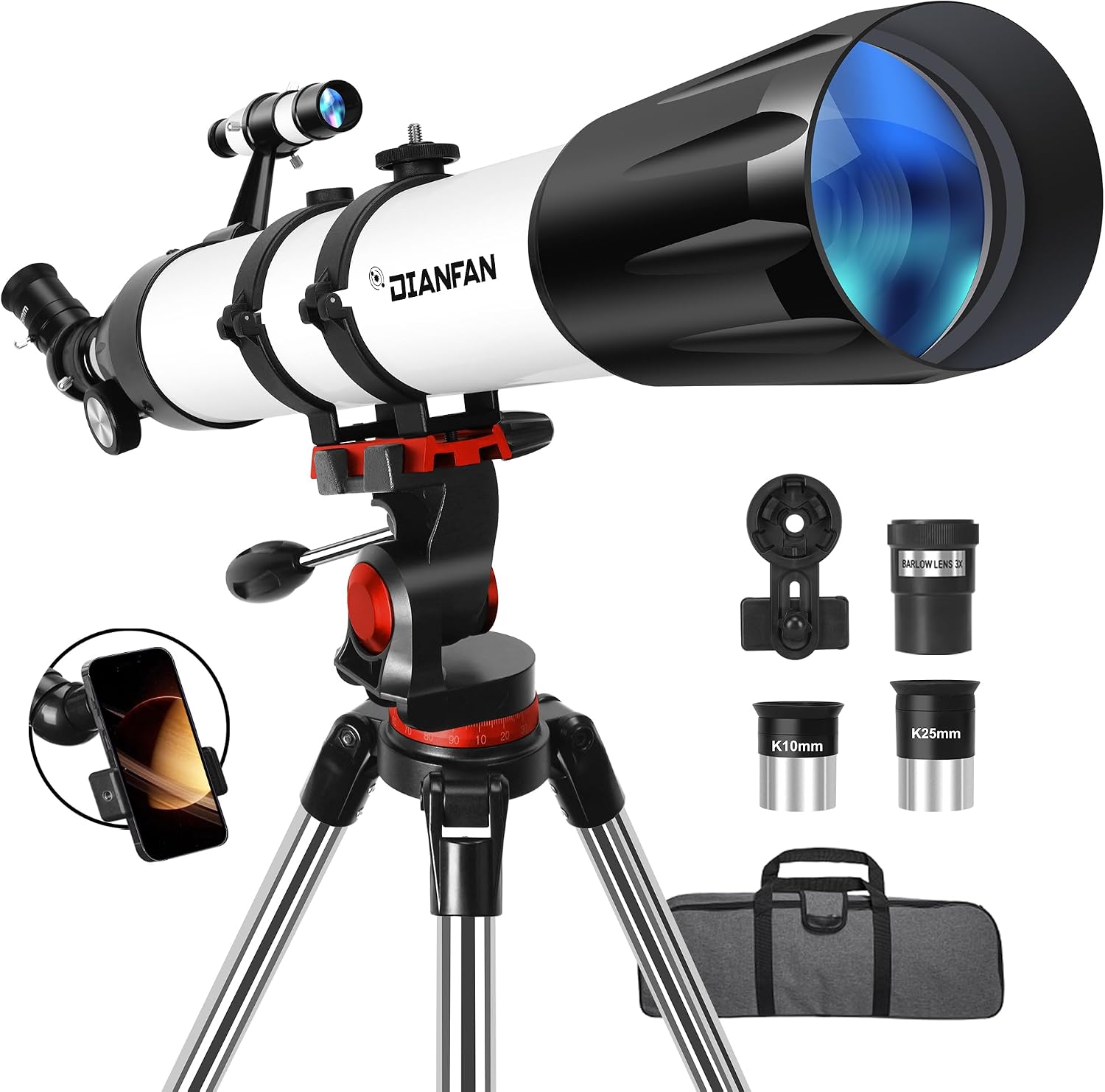 Dianfan 90/800 Telescopio Astronómico Profesional para Niños y Adultos