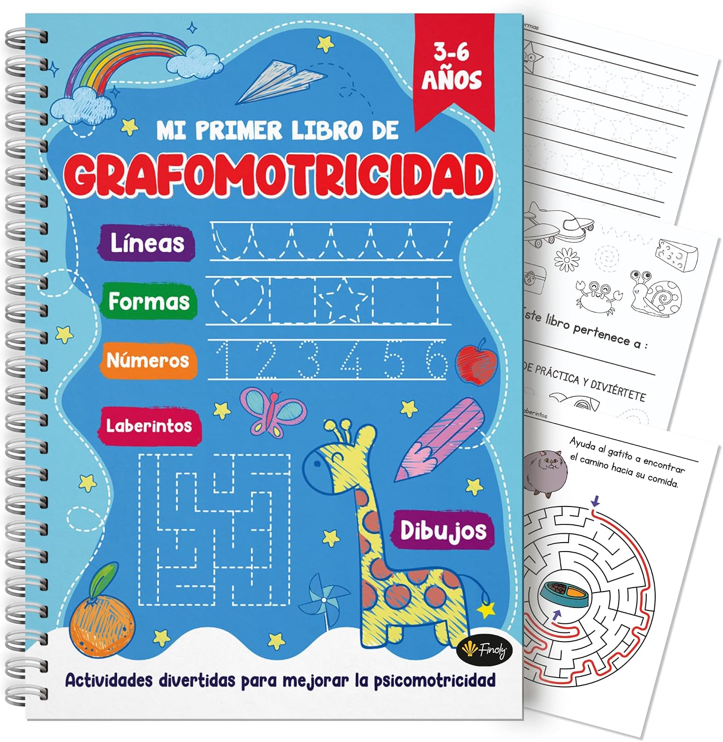Finoly Mi Primer Libro Grafomotricidad Niños de 3 a 6 años