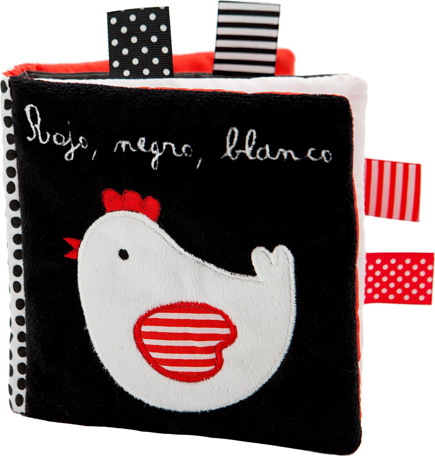 Rojo, negro, blanco. Cuento de tela para bebés de 0 años