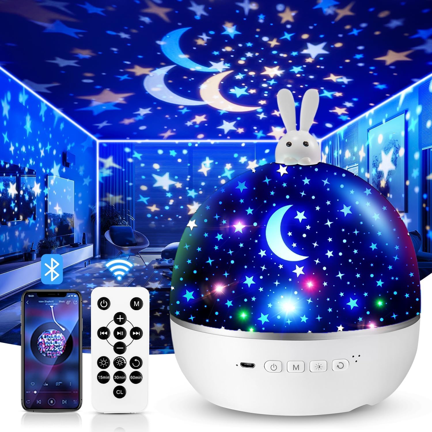 Proyector de Galaxias y Estrellas Real con Control Remoto One Fire