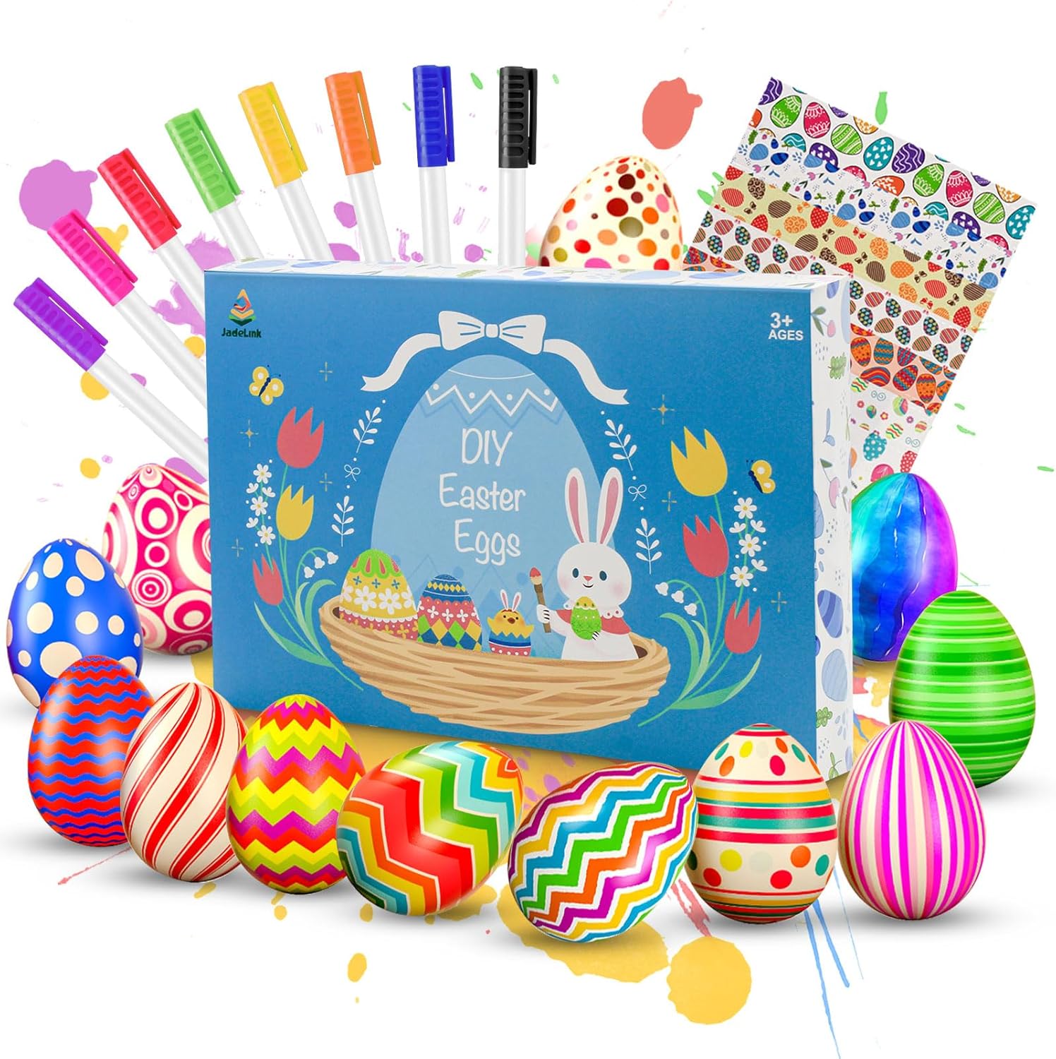 Kit de decoración de huevos de Pascua para niños, 20 piezas de juguetes de manualidades