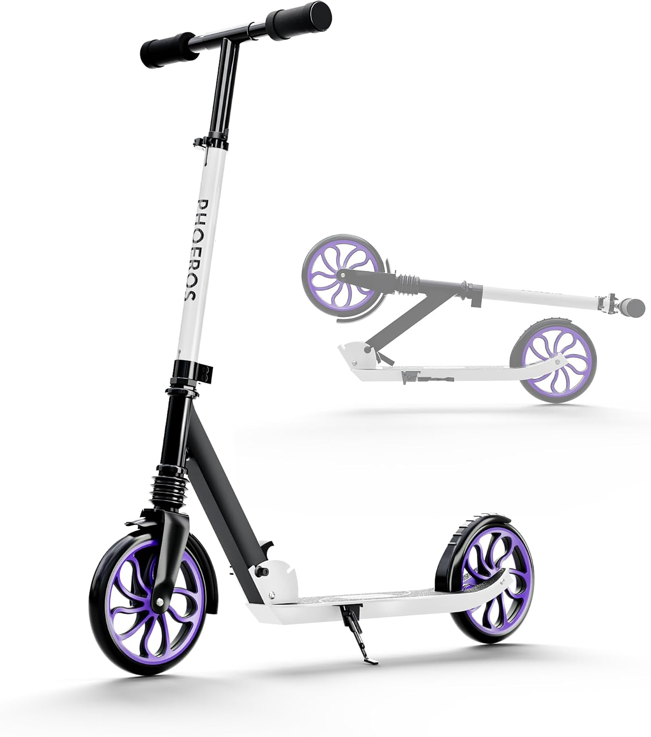 PHOEROS Patinete Plegable para Niños 6-12 Años, Adolescentes y Adultos