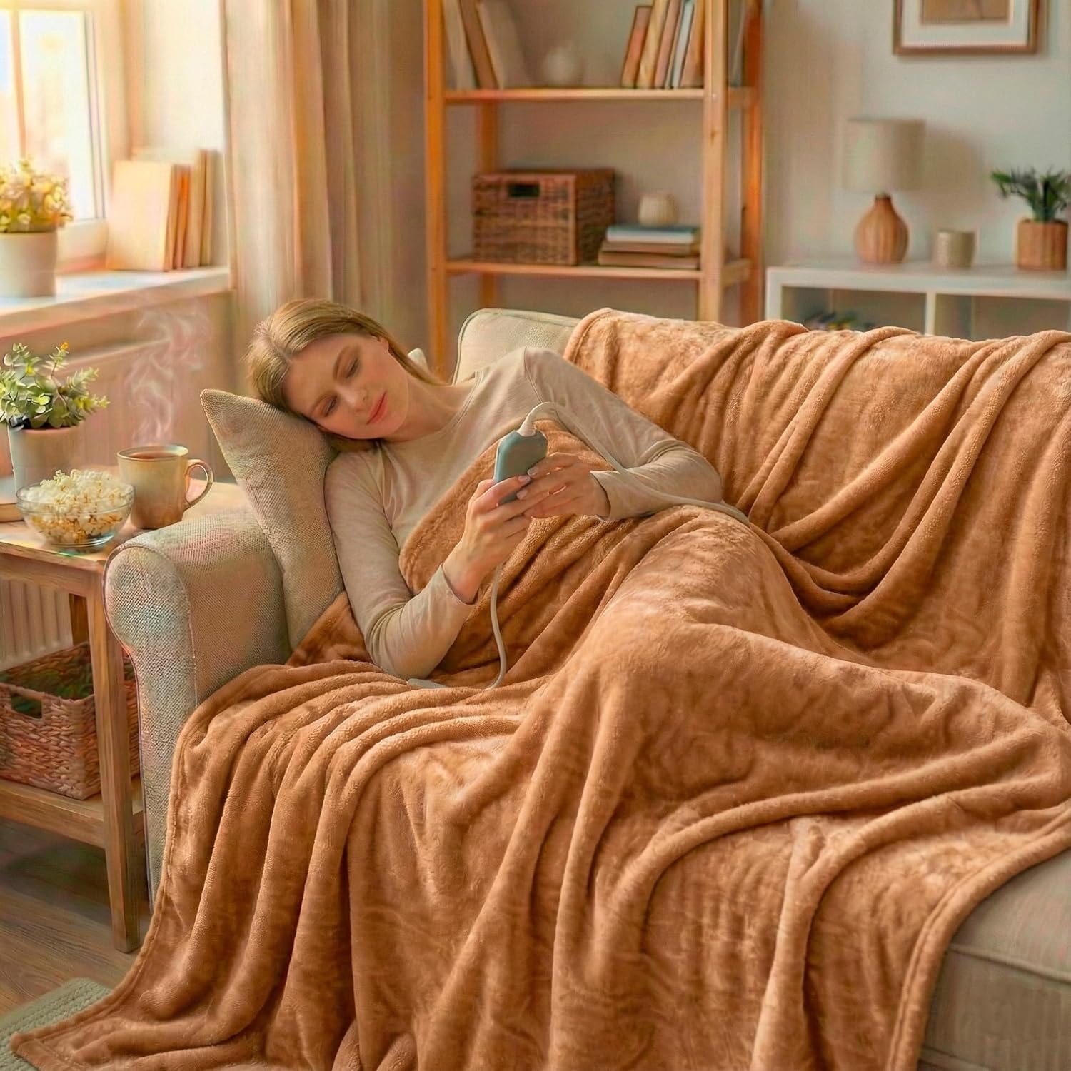 ECODE® Manta Térmica Eléctrica Grande 180x130 para Cama y Sofá