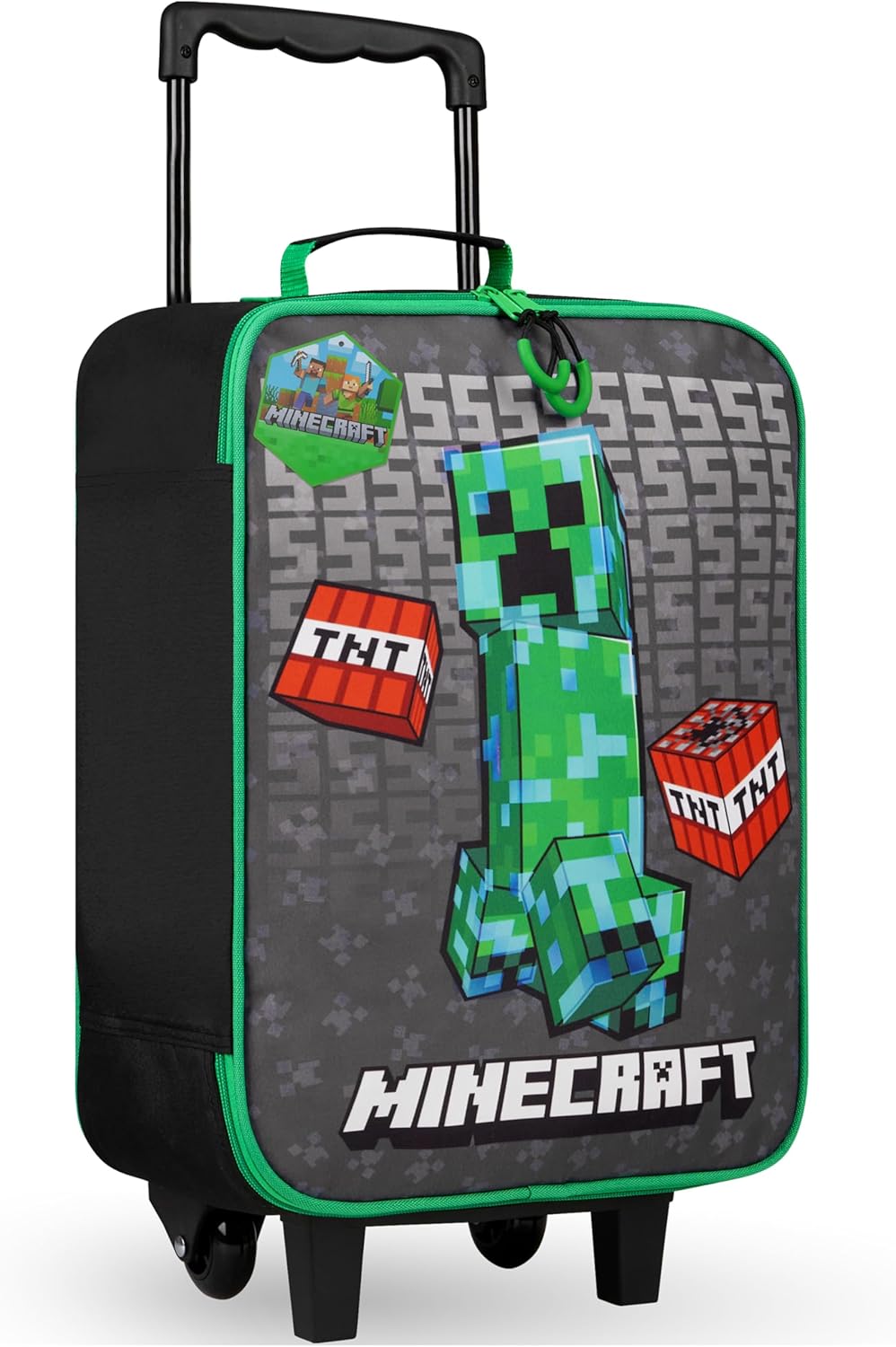 Minecraft Maleta Niños con Ruedas Creeper Bolsa de Viaje Plegable Trolley