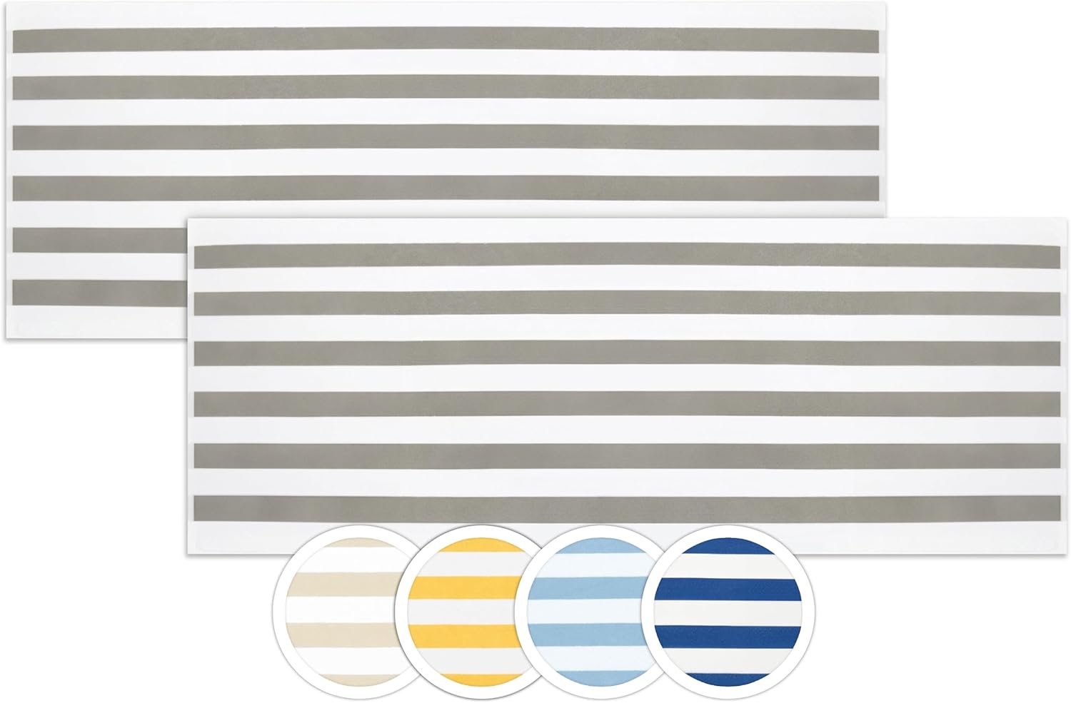 ZOLLNER Juego de 2 Toallas de Playa 70x180 cm Gris