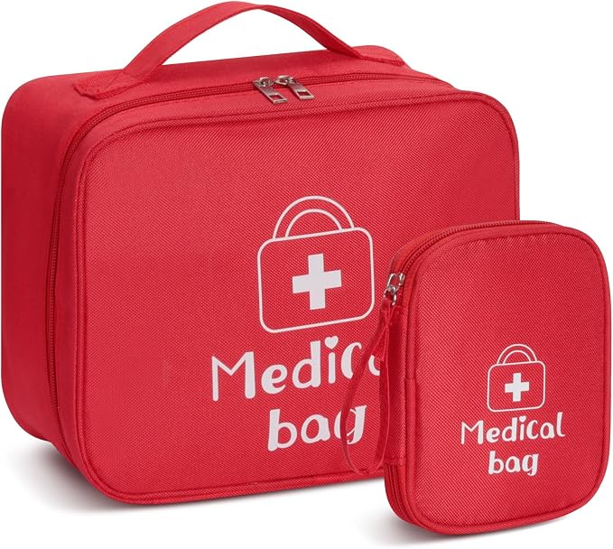 AiQInu Botiquín Vacío Viaje, 2 Piezas Botiquín de Primeros Auxilios Impermeable
