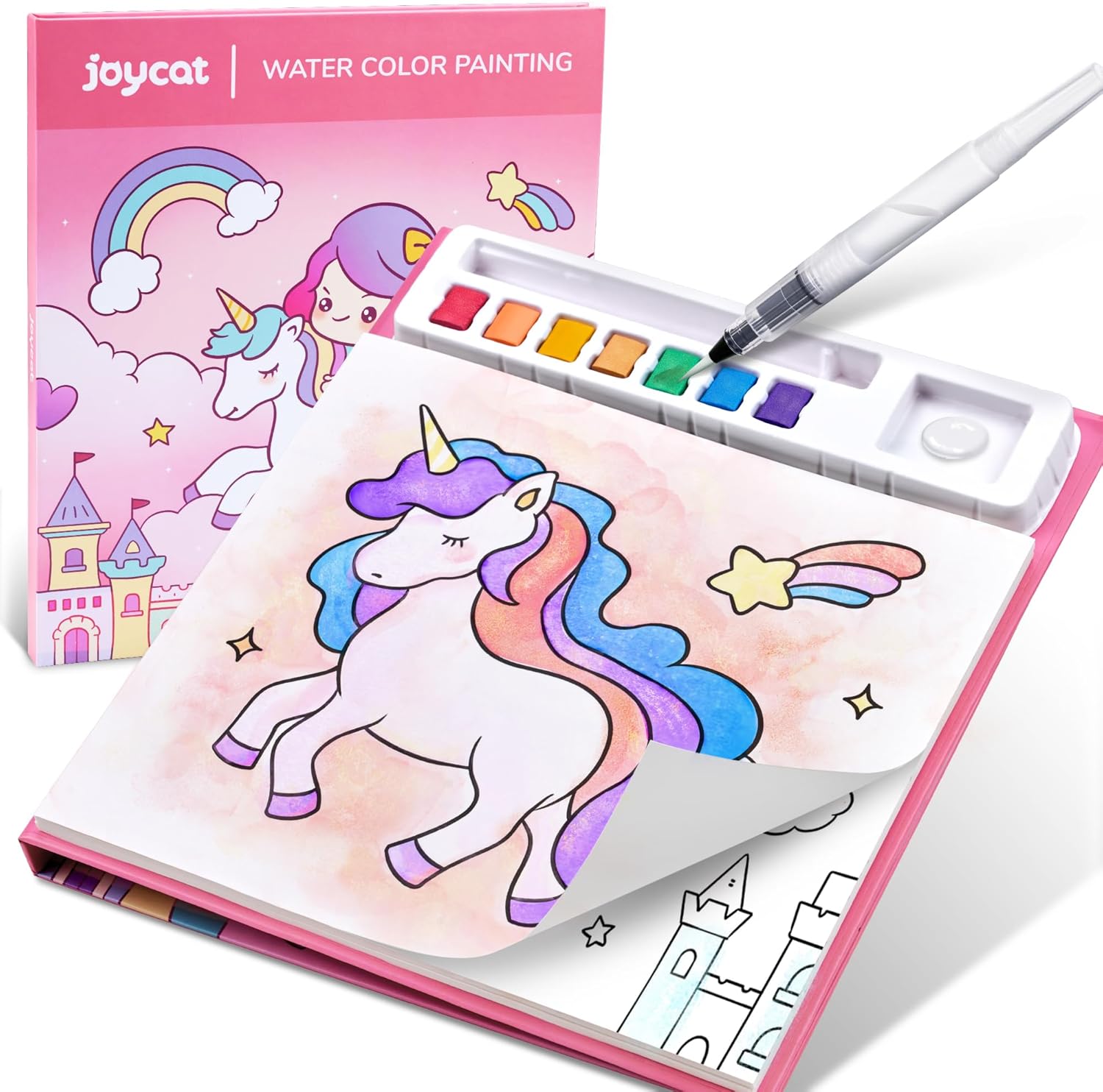 JoyCat Libro para colorear con acuarelas para niños pequeños a partir de 3-8 años