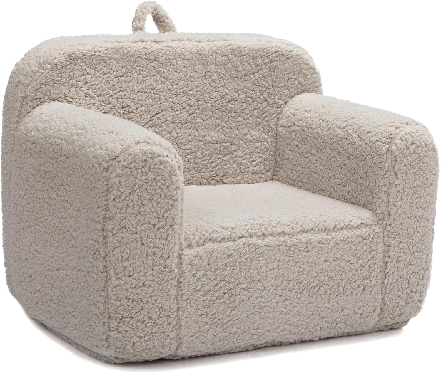 BEJOY Sillón Infantil Ultra-Suave, Sofá Infantil Individual de Espuma para Lectura, Diseño Acogedor de Sherpa para Niños y Niñas, Gris Claro
