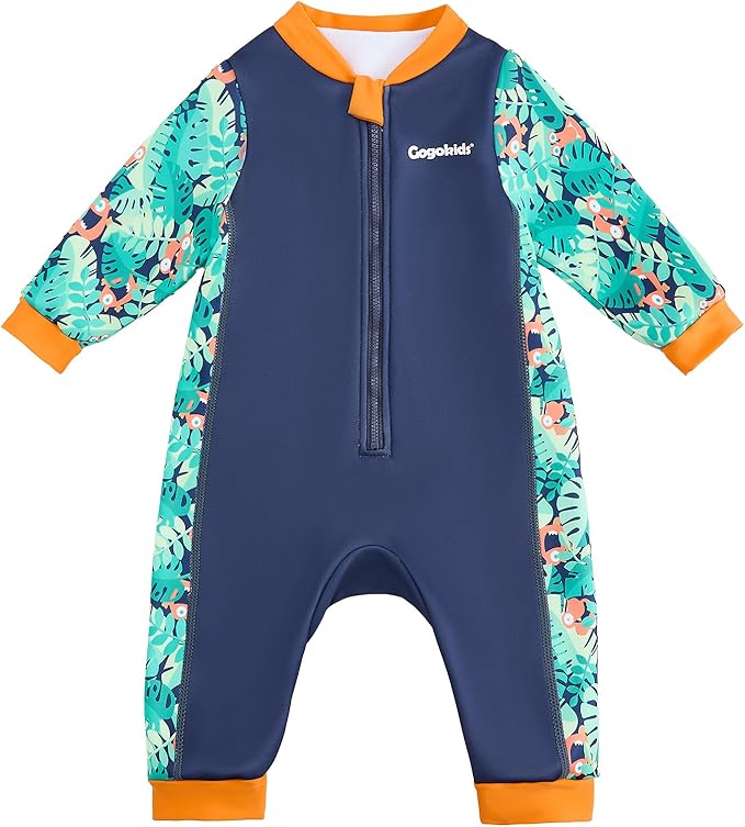 Gogokids Traje de neopreno para bebé de 0 a 3 años con cremallera frontal
