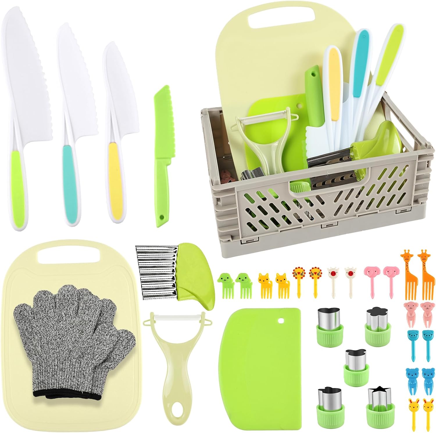 HOTUT 35 piezas Juego de Cuchillos Cocina para Niños
