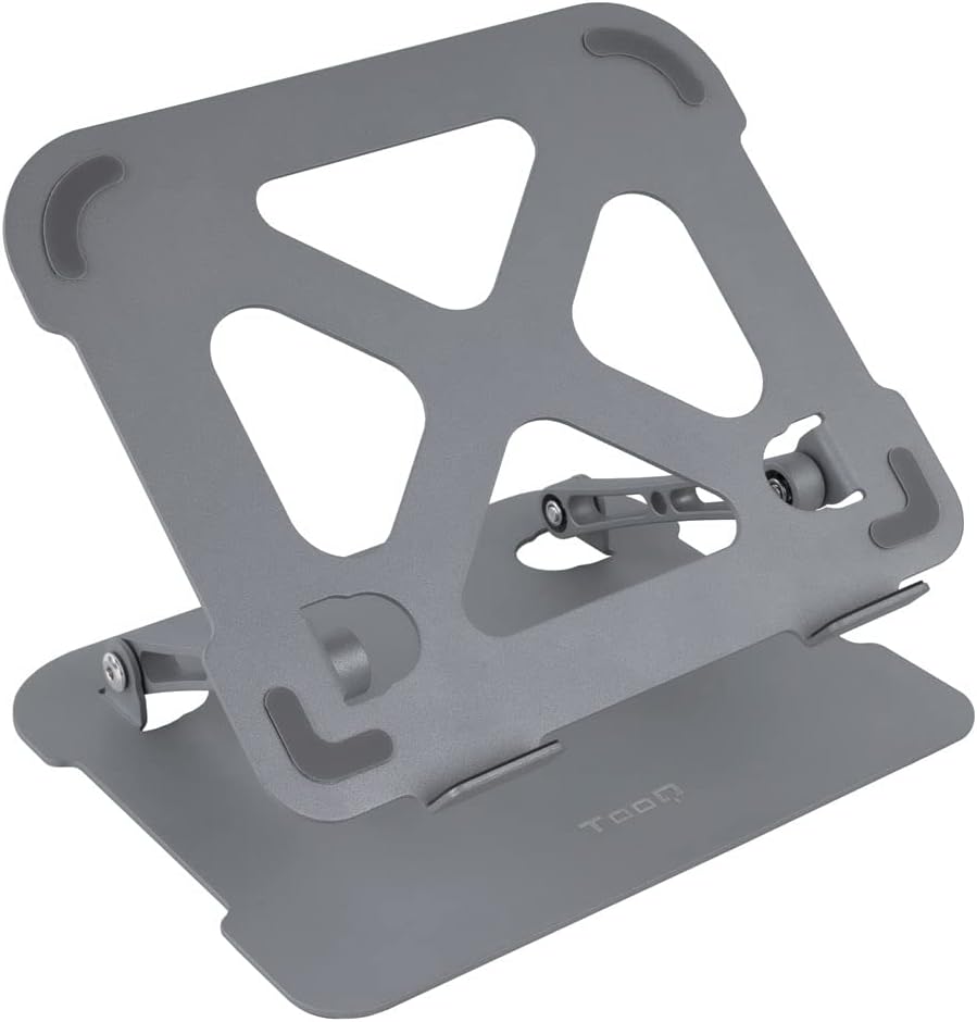 TooQ TQLRS0012-AL-G - Soporte Elevador de Aluminio Ajustable Ergonómico para Portátiles