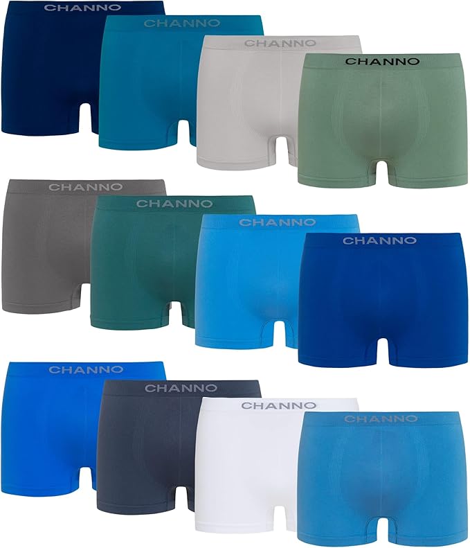 Channo Calzoncillos Niño de Licra Suave - Bóxers para Adolescentes y Niños Pack Multicolor