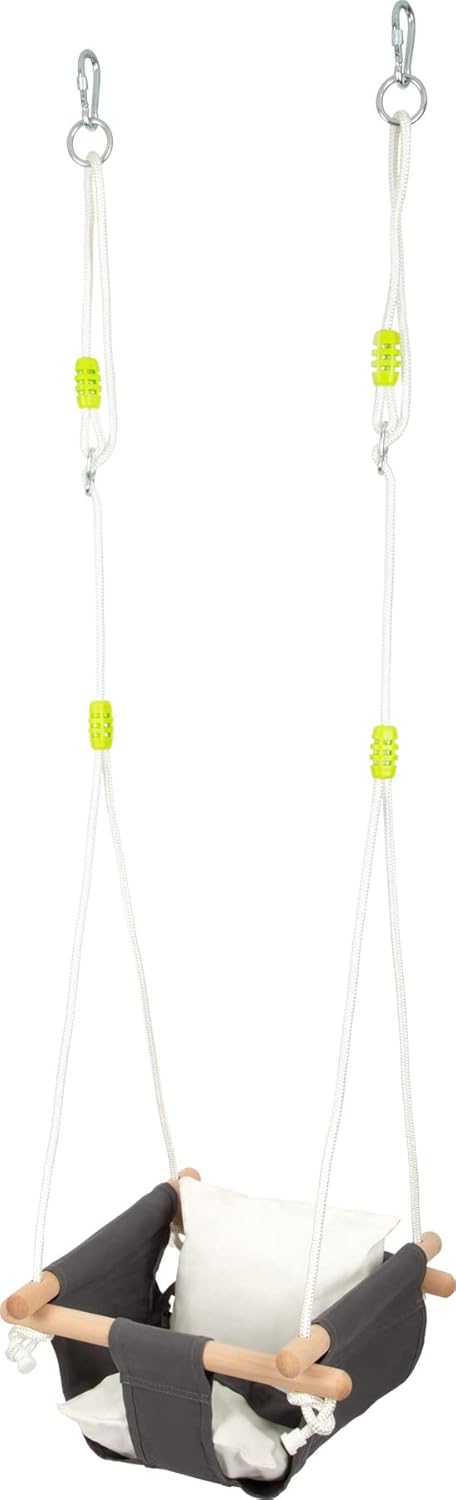 11584 Columpio para bebés Confort, Small Foot, de Madera y Tela con Cuerdas Ajustables