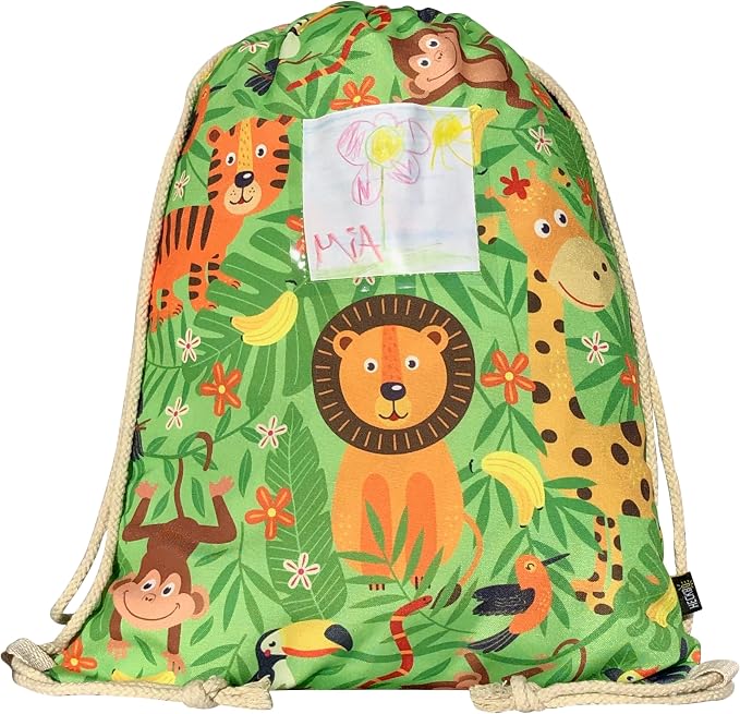 HECKBO bolsa de gimnasia infantil con cordón ropa deportiva botella para beber - jardín de infancia, escuela, guardería bolsa de tela