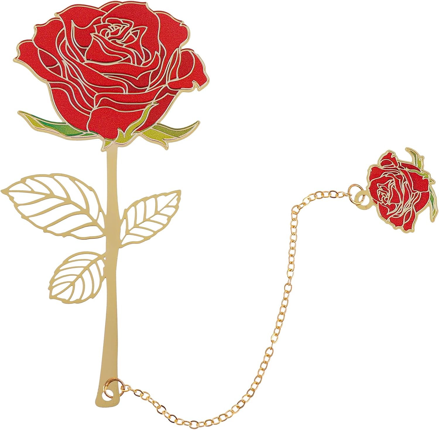 Bewudy Marcapáginas de Metal, Colgante de Rosa