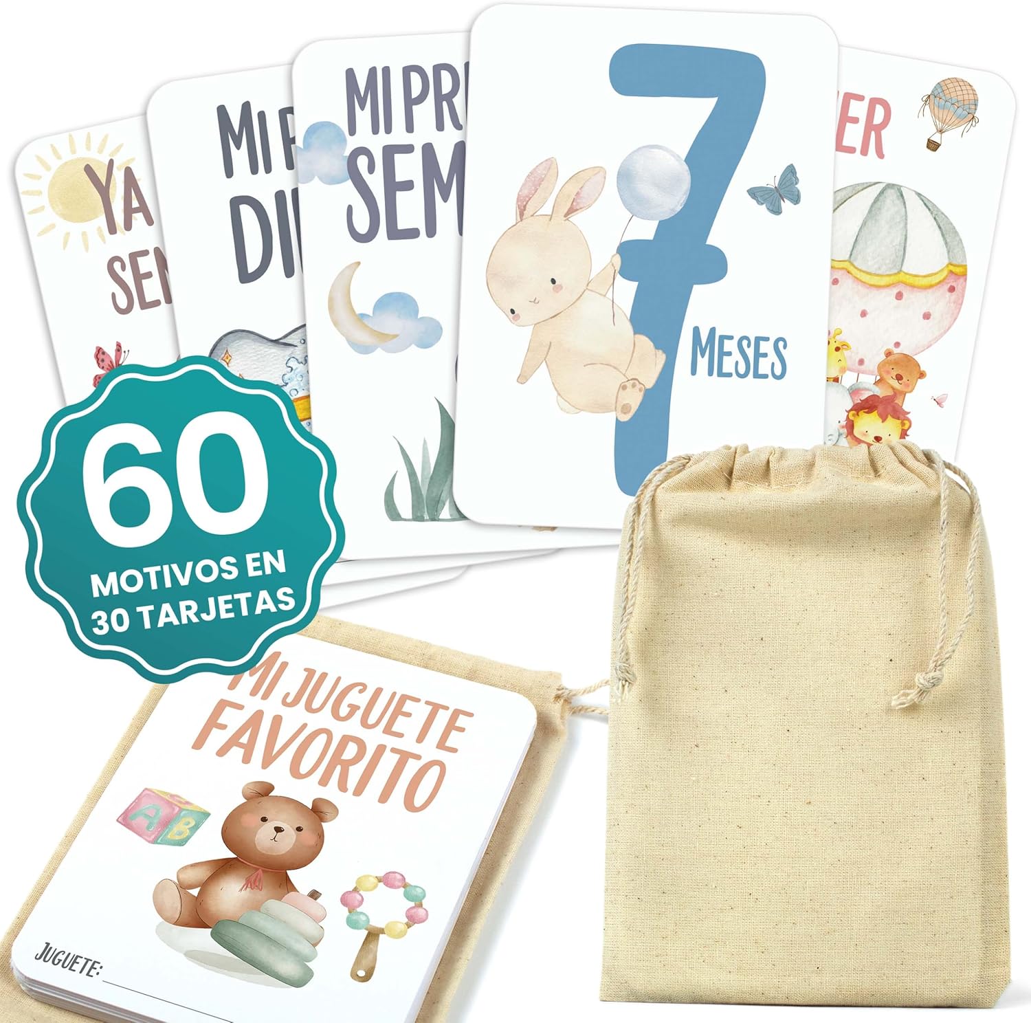 CONTRAXT Tarjetas cumple meses bebe español