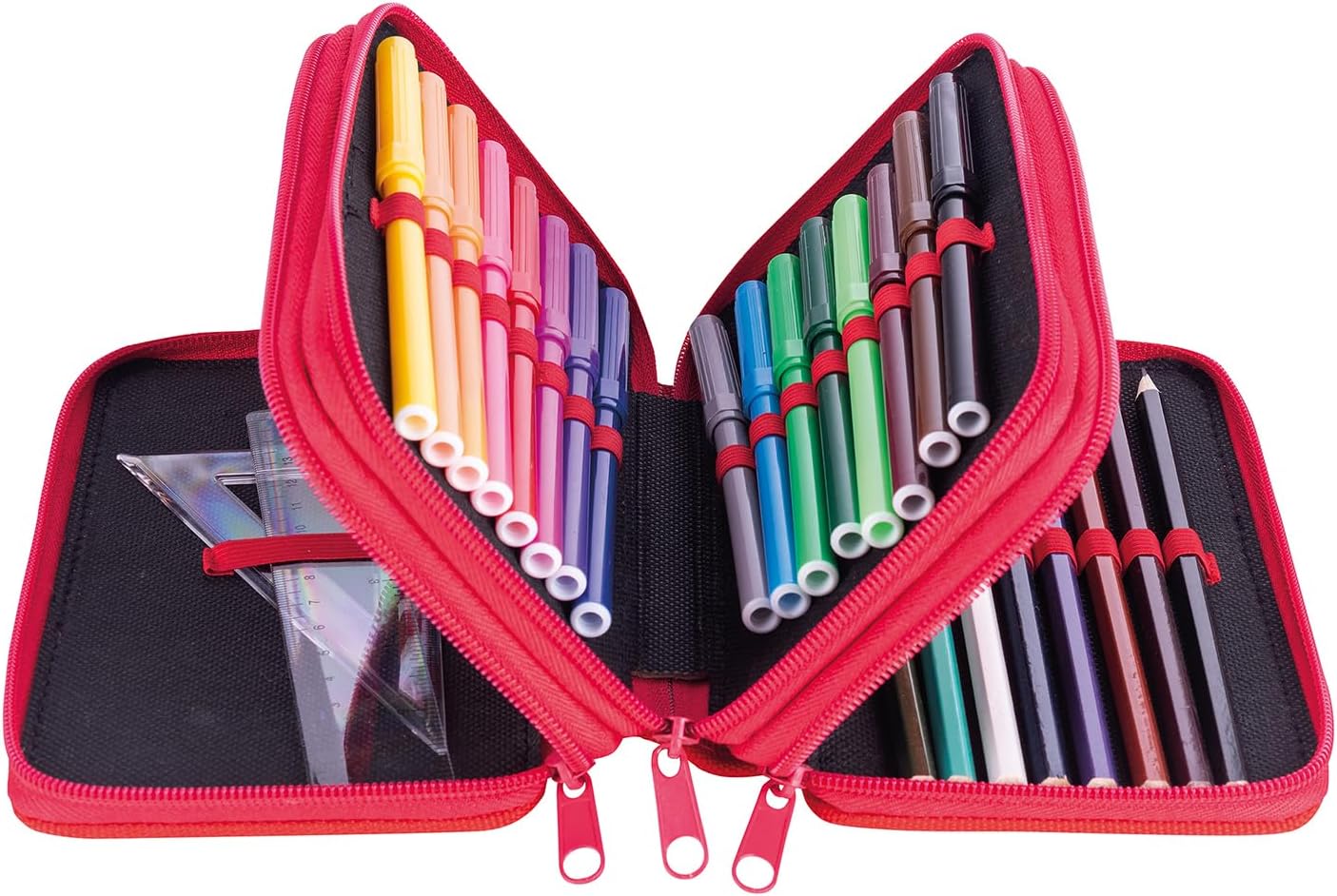 gimboo Estuche Escolar con Accesorios Diseño Coche de Carrera
