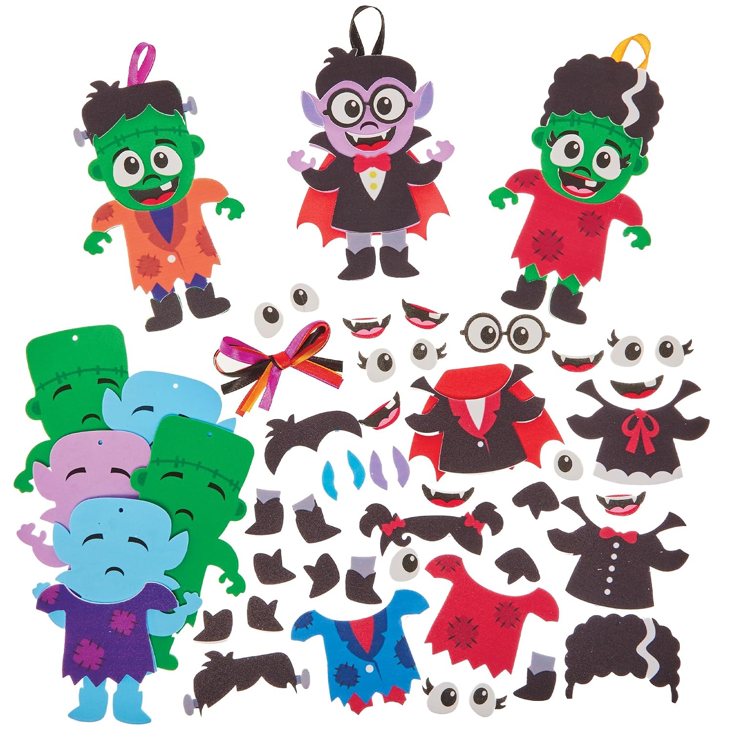 Baker Ross FX745 Kits de Decoración de Vampiros y Monstruos - Pack de 8