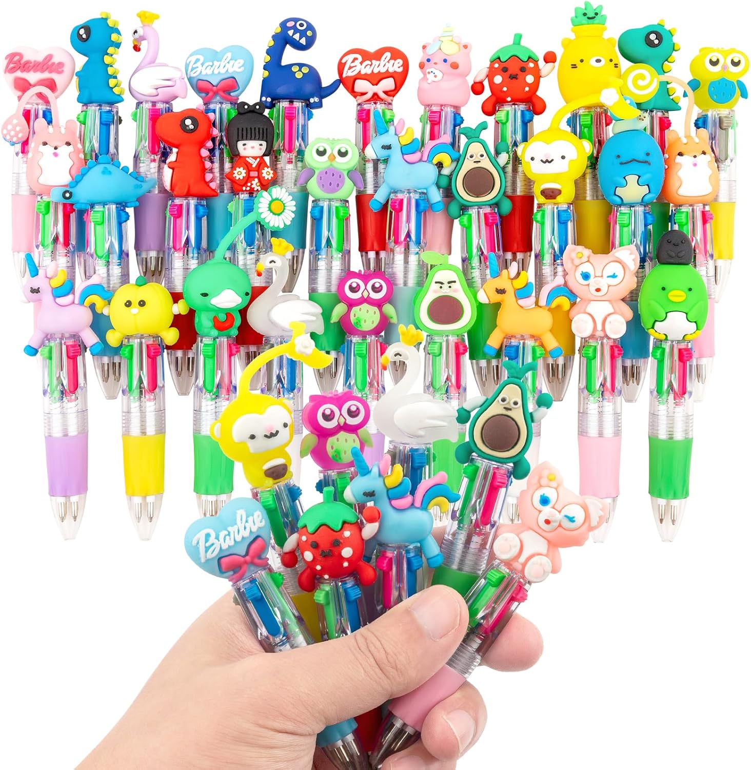 leyun 30 Bolígrafo Multicolor 4 en 1 Bolígrafo Animales